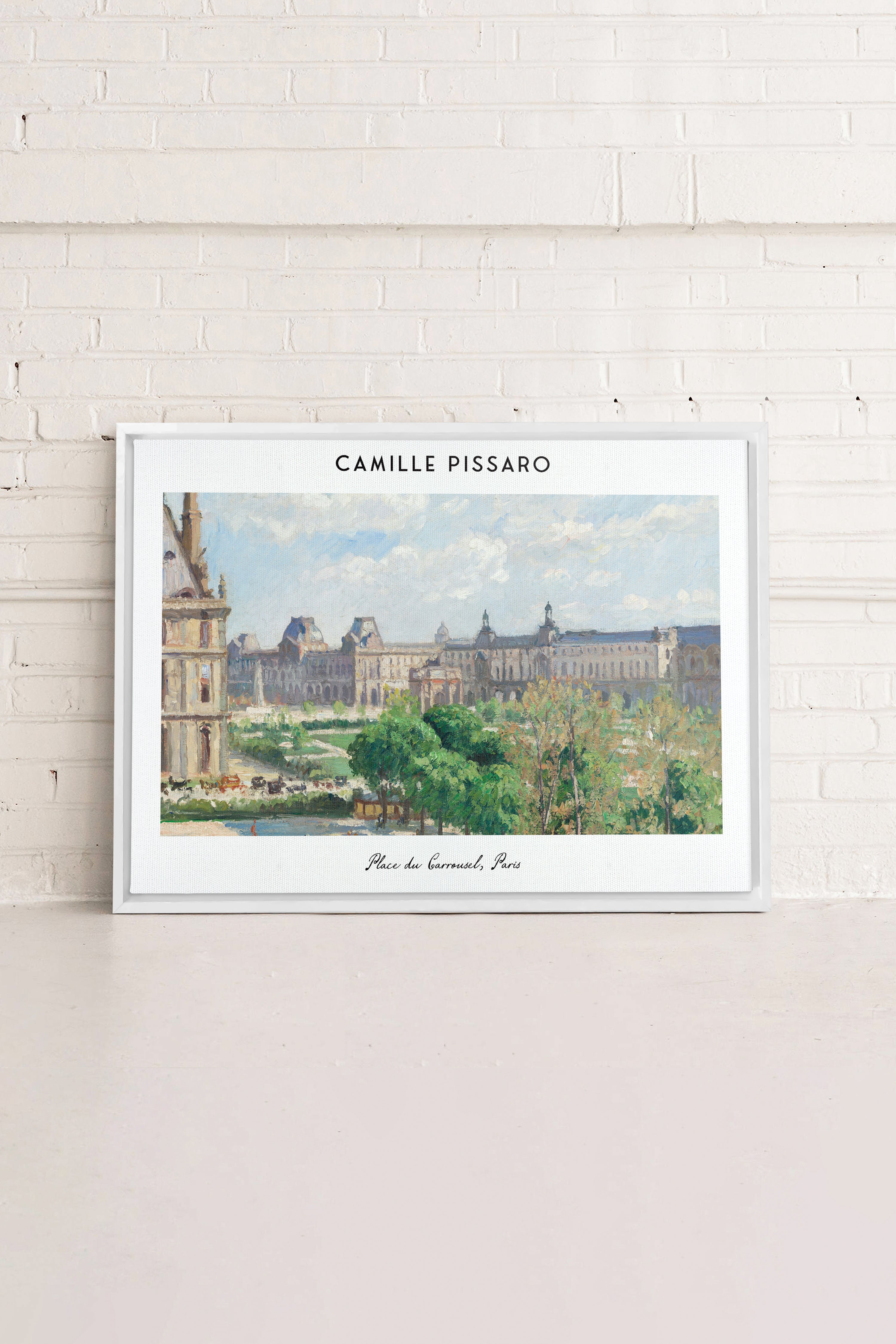 OLEKA CANVAS - PLACE DU CARROUSEL, Oeuvre sur toile étirée, encadré Blanc