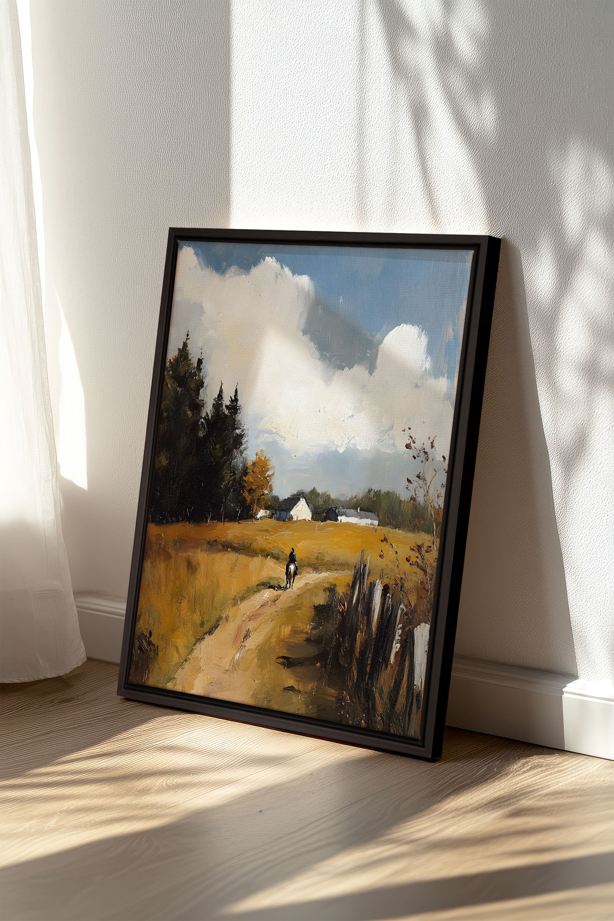 OLEKA CANVAS - THROUGH THE FIELDS, Oeuvre sur toile étirée, encadré Noir