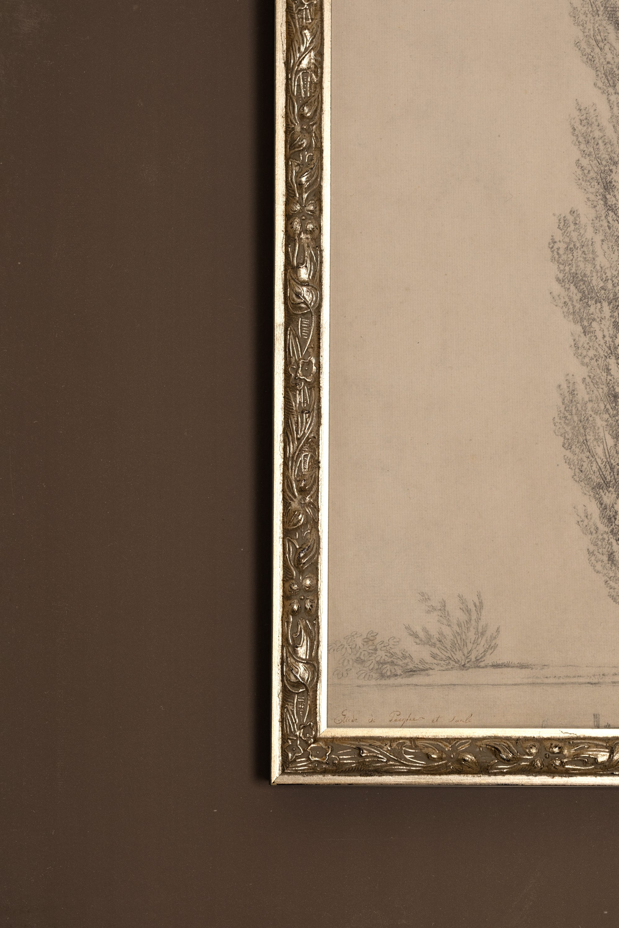 SOUFFLE DU PEUPLIER, Artwork on rigid canvas, framed Vintage Silver