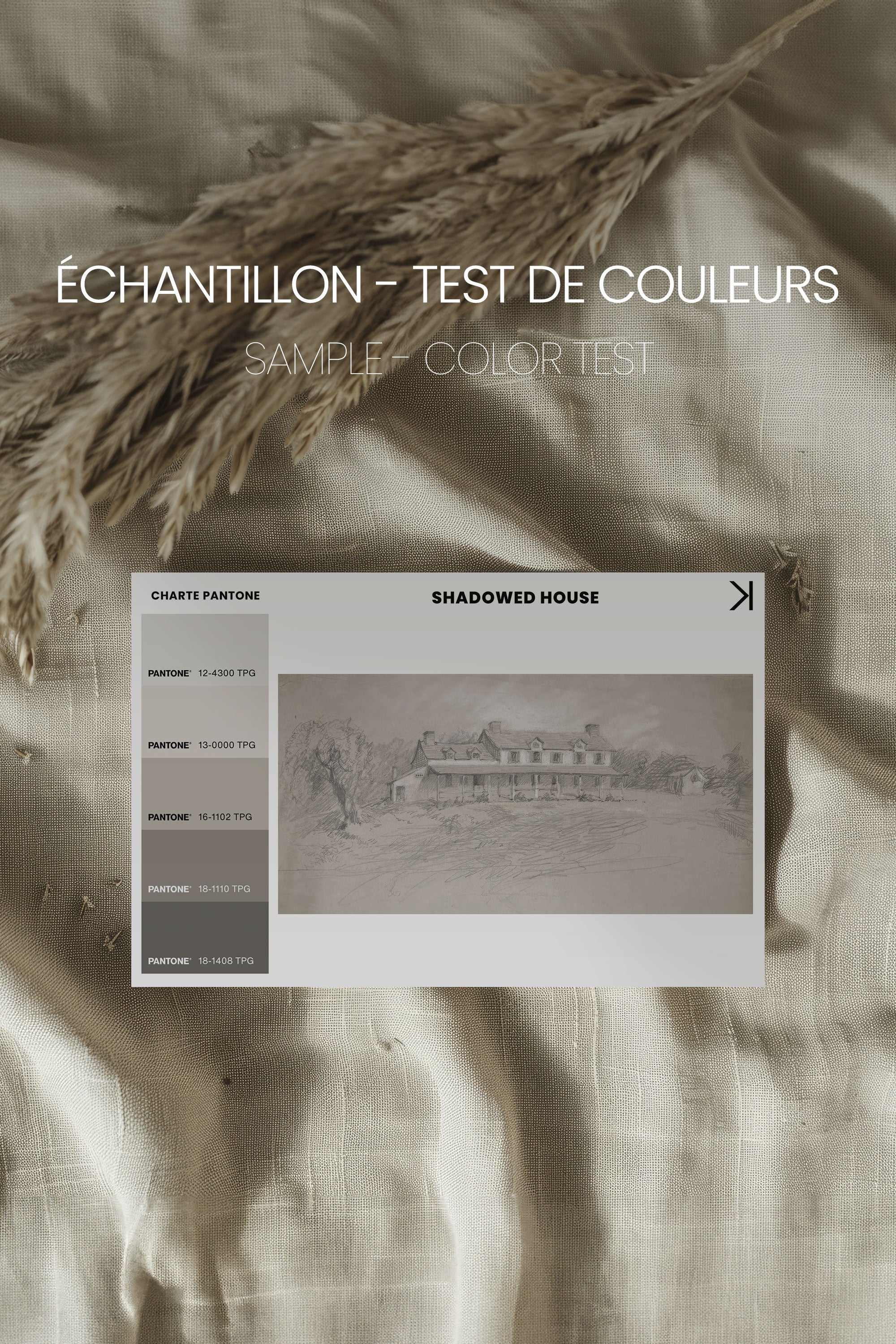 SHADOWED HOUSE, Oeuvre sur toile étirée, encadré Naturel Clair