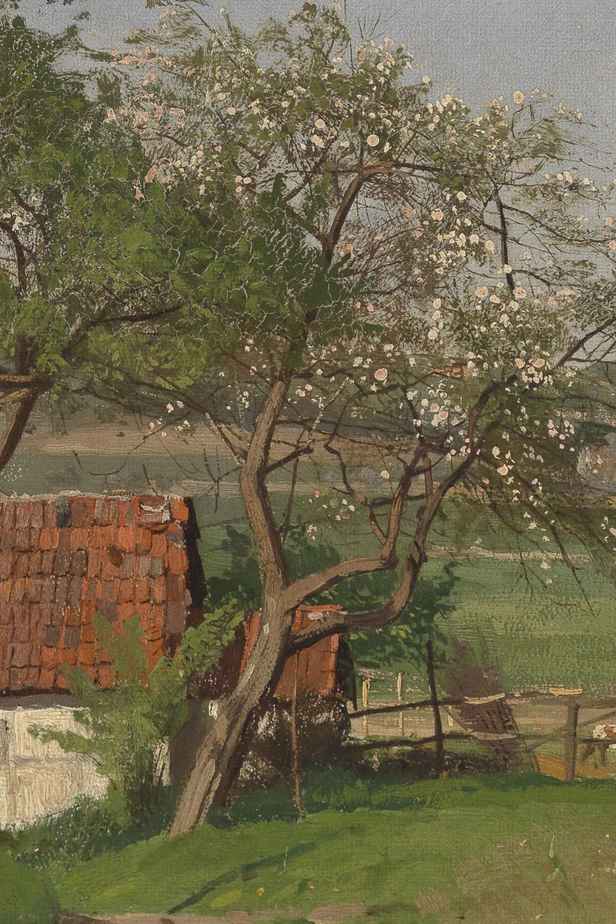 DOUCEUR PRINTANIÈRE, Oeuvre sur toile rigide, encadré Vintage Bronze