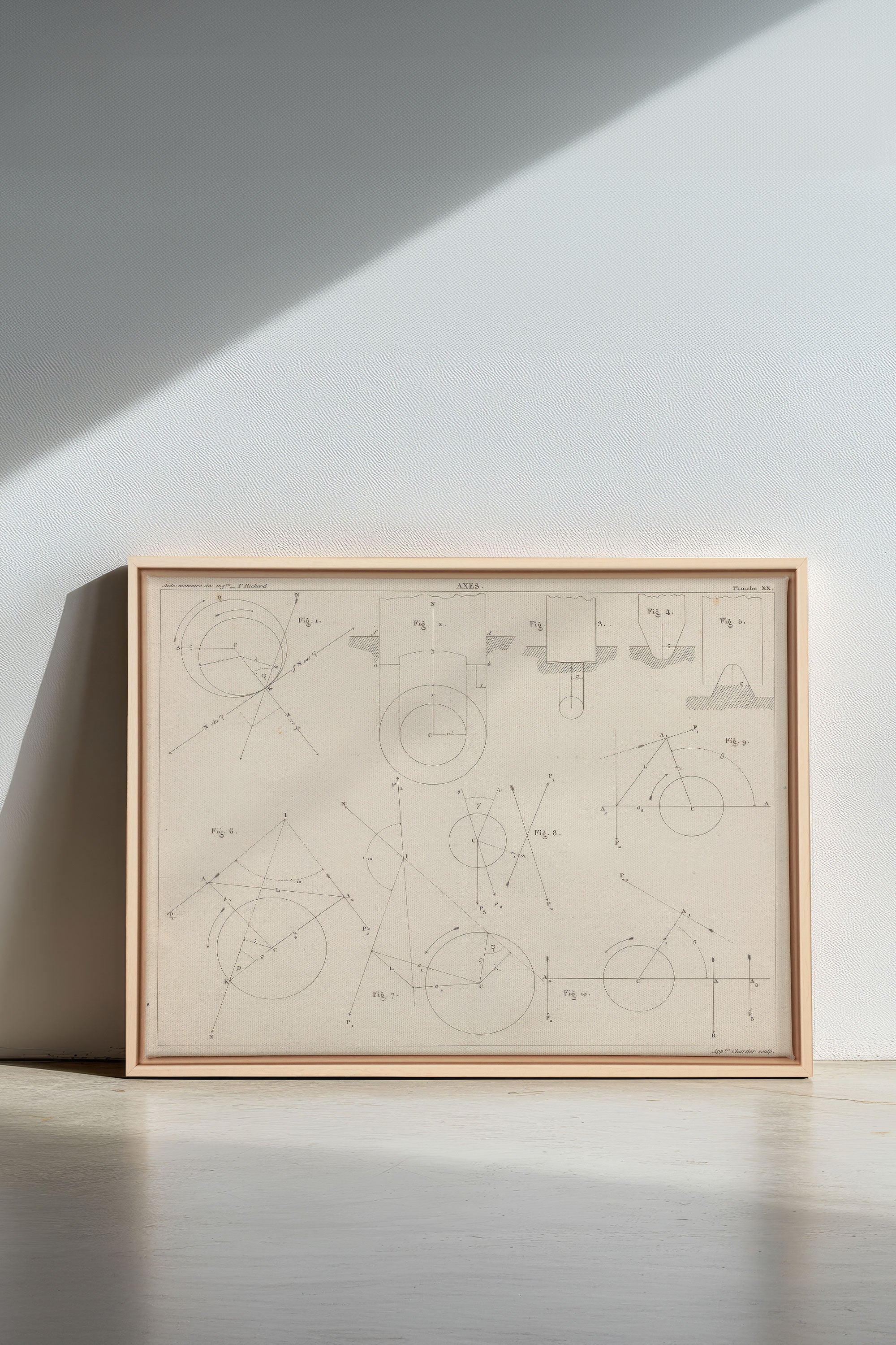 AU COEUR DES AXES, Oeuvre sur toile étirée, encadré Naturel Clair