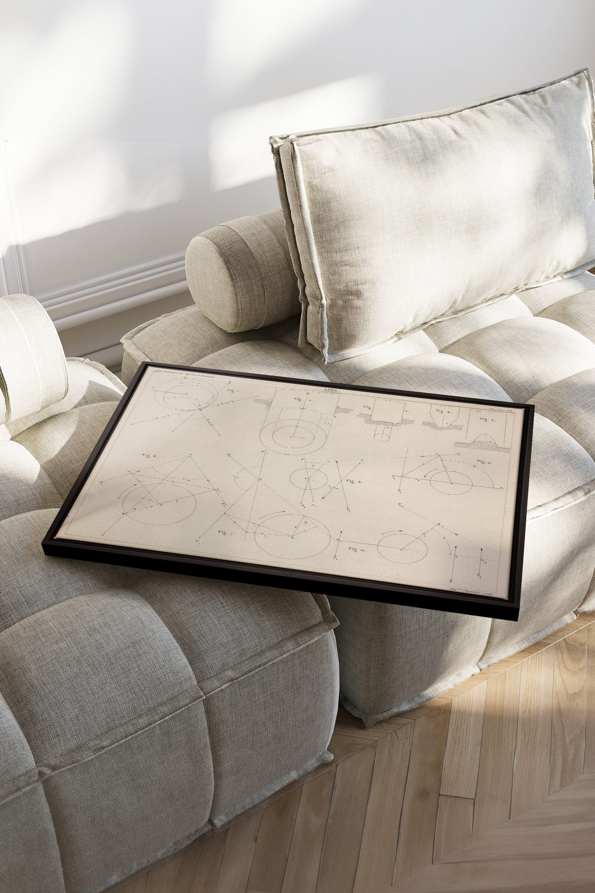 AU COEUR DES AXES, Artwork on stretched canvas, framed in black