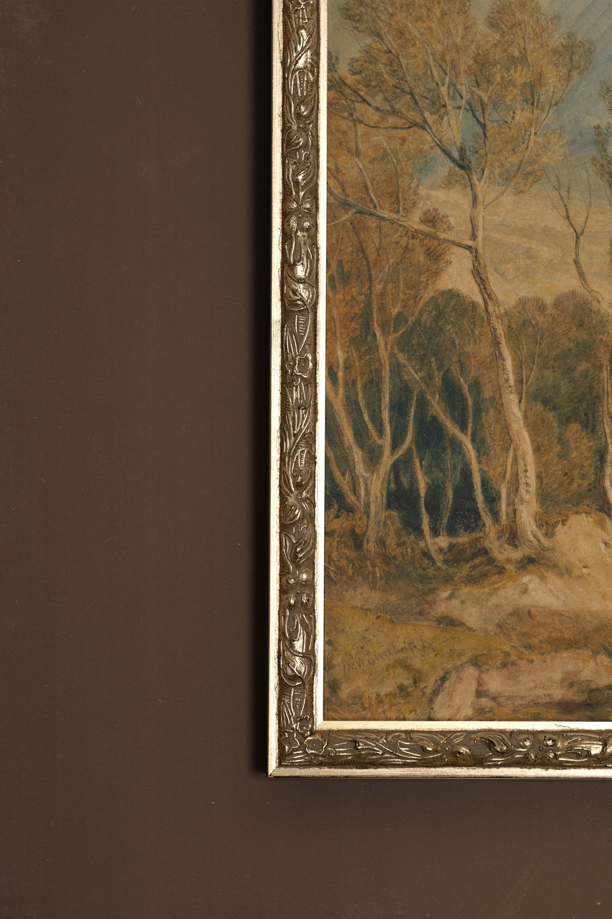 TEMPÊTE SUR LA VALLÉE, Oeuvre sur toile rigide, encadré Vintage Argent