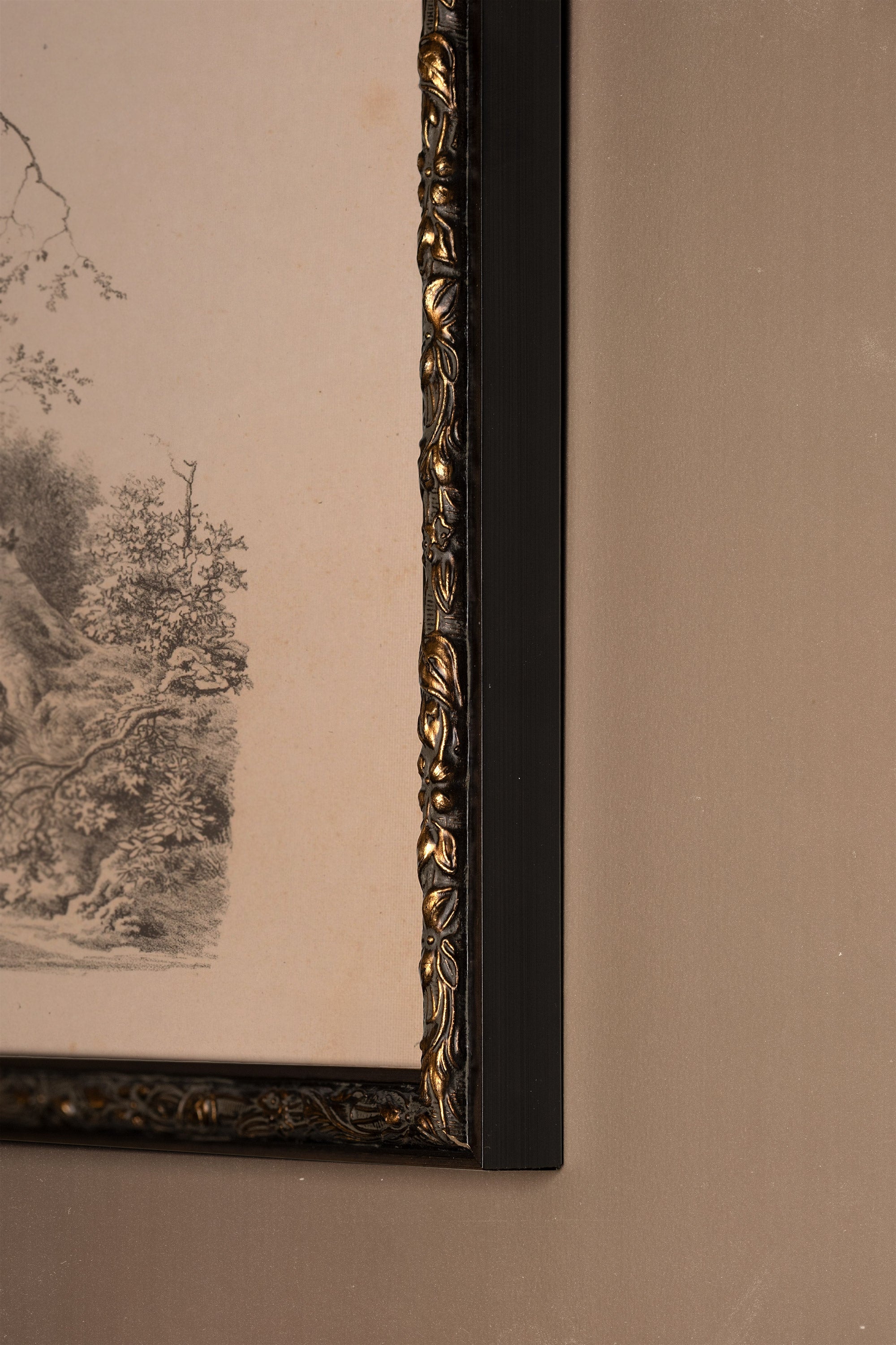 ESQUISSE DU PASSÉ, Oeuvre sur toile rigide, encadré Vintage Bronze