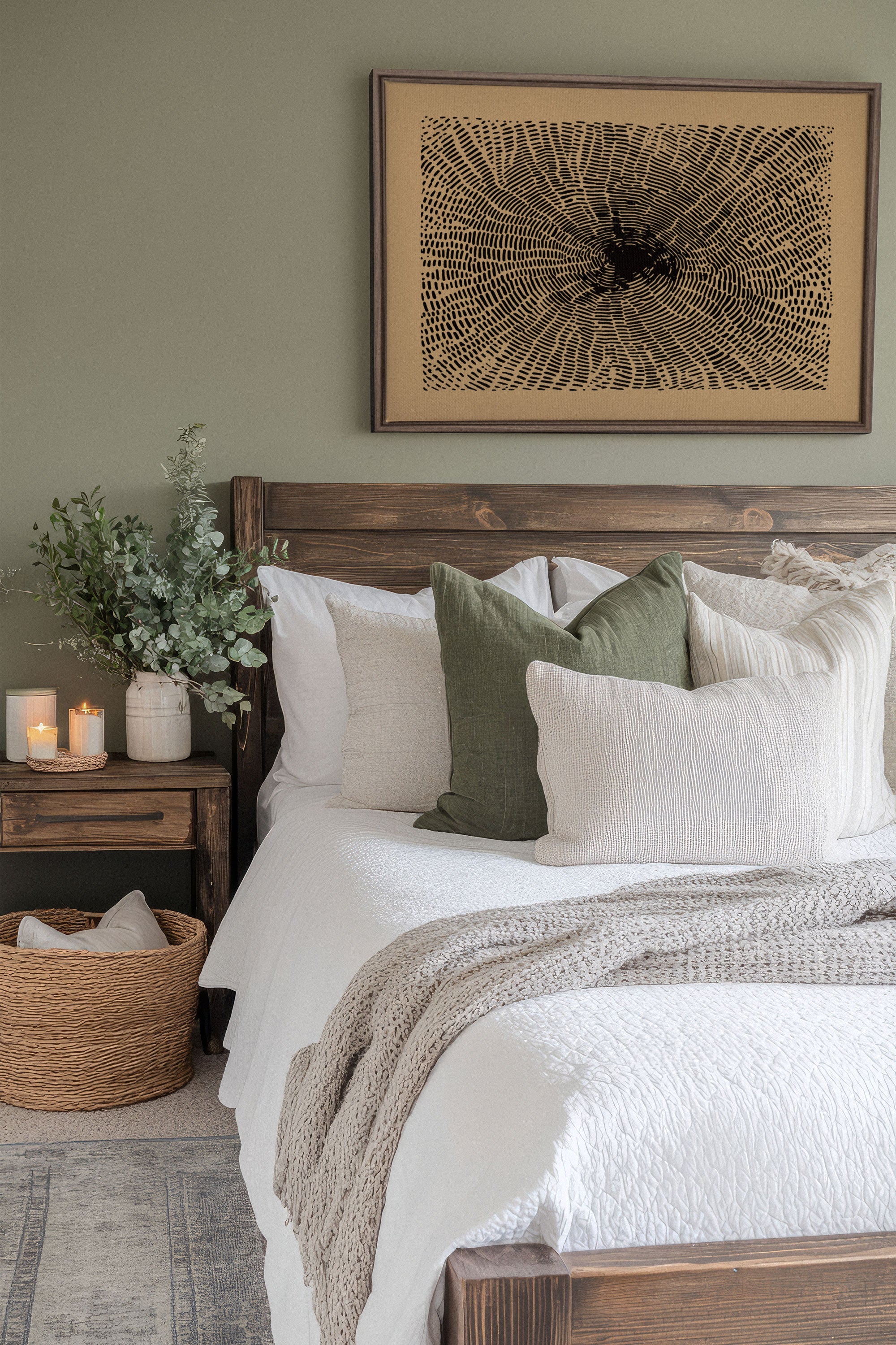 OLEKA CANVAS - ANCIENT ROOTS, Oeuvre sur toile étirée, encadré Brun Chêne