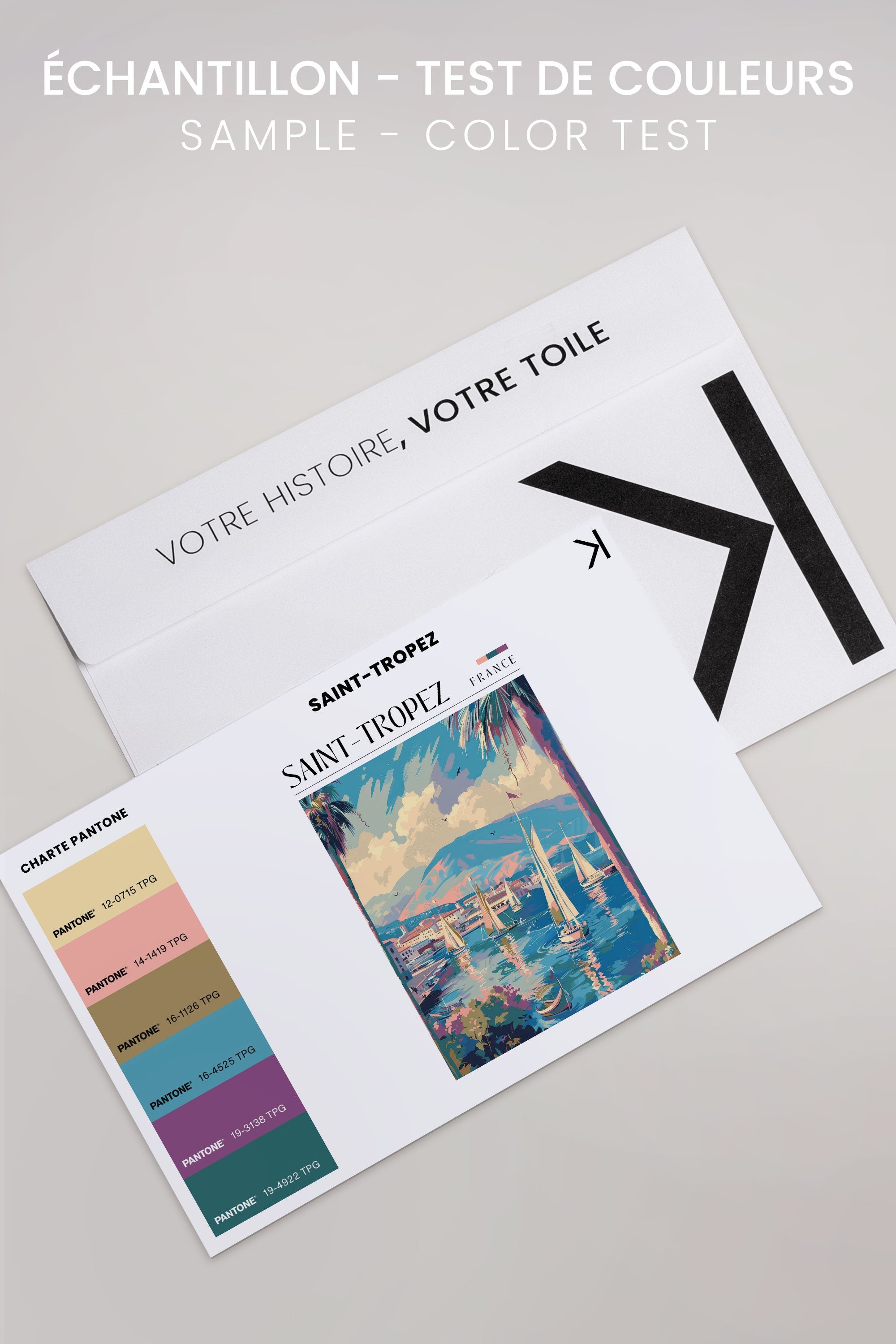 OLEKA CANVAS - Saint-Tropez, Oeuvre sur toile étirée, encadré Noir