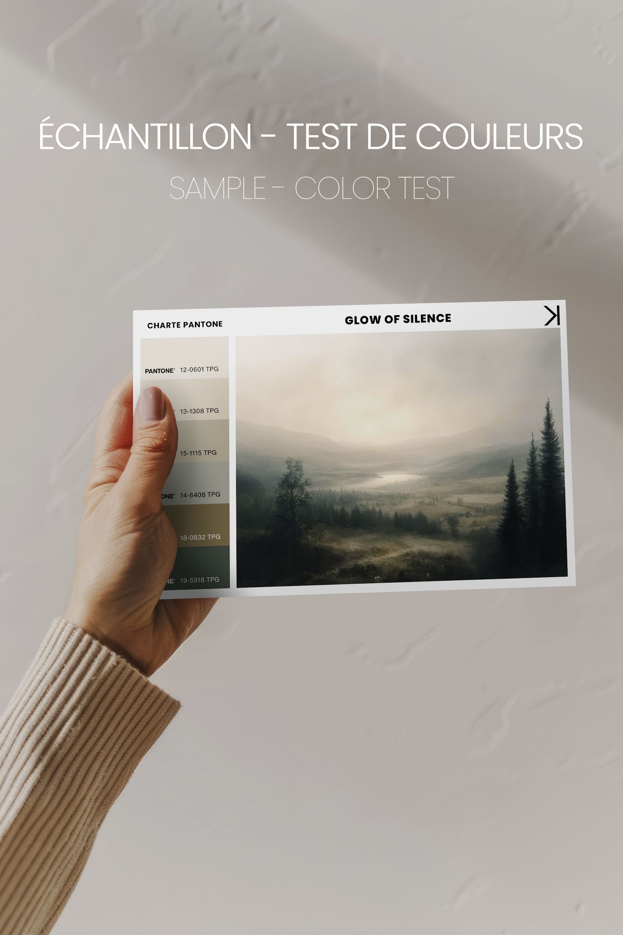 OLEKA CANVAS - GLOW OF SILENCE, Oeuvre sur toile étirée, encadré Brun Chêne