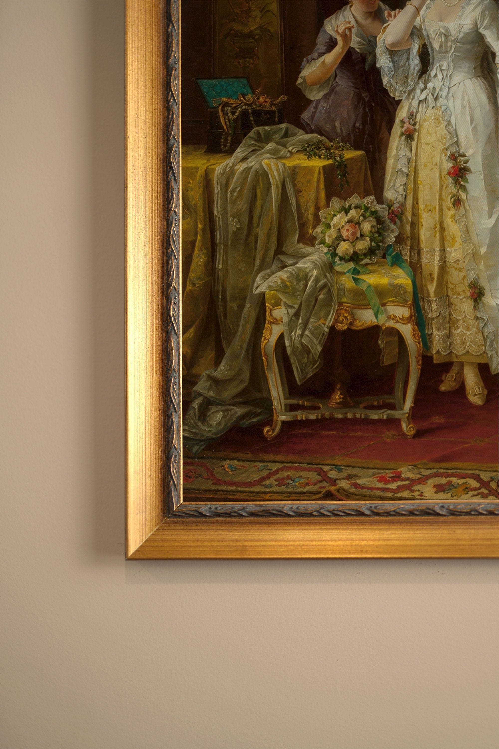 CHAMBRE ROYALE, Oeuvre sur toile rigide, encadré Vintage Or