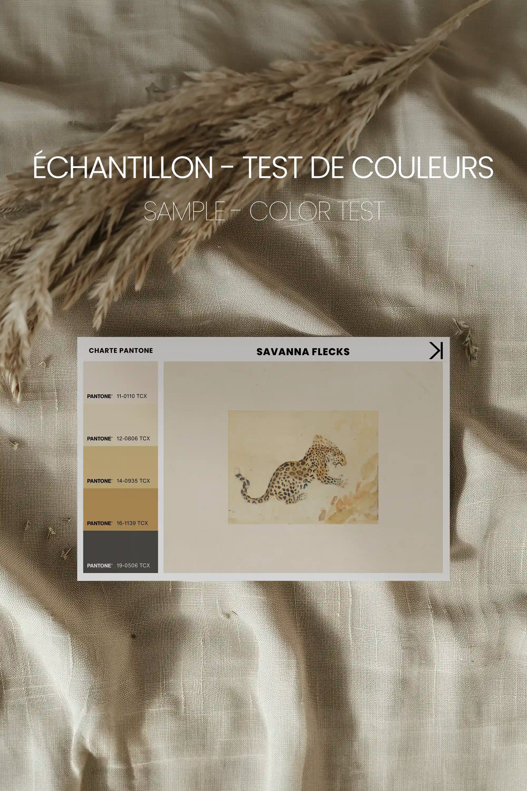 SAVANNA FLECKS, Oeuvre sur toile étirée, encadré Noir