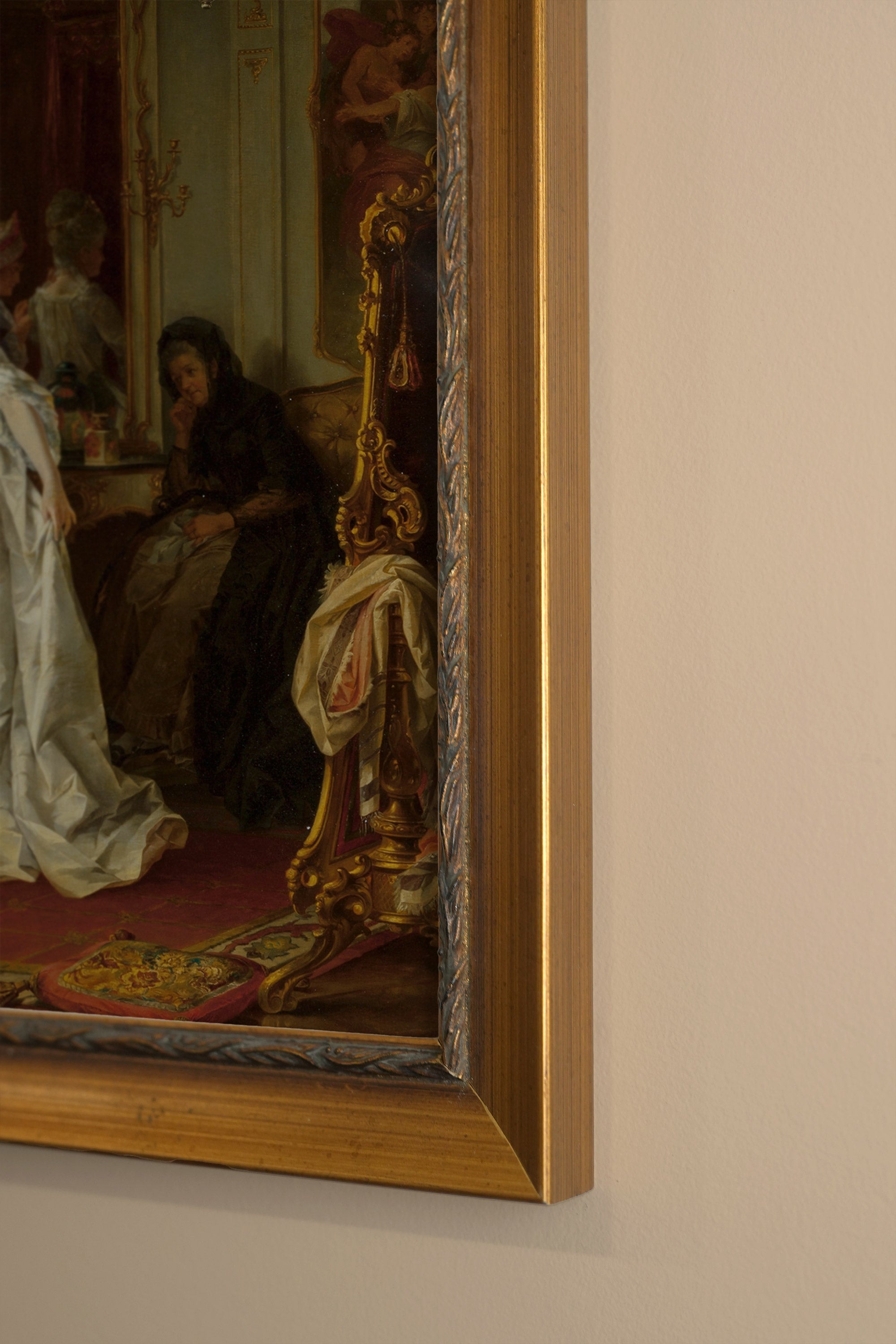 CHAMBRE ROYALE, Oeuvre sur toile rigide, encadré Vintage Or