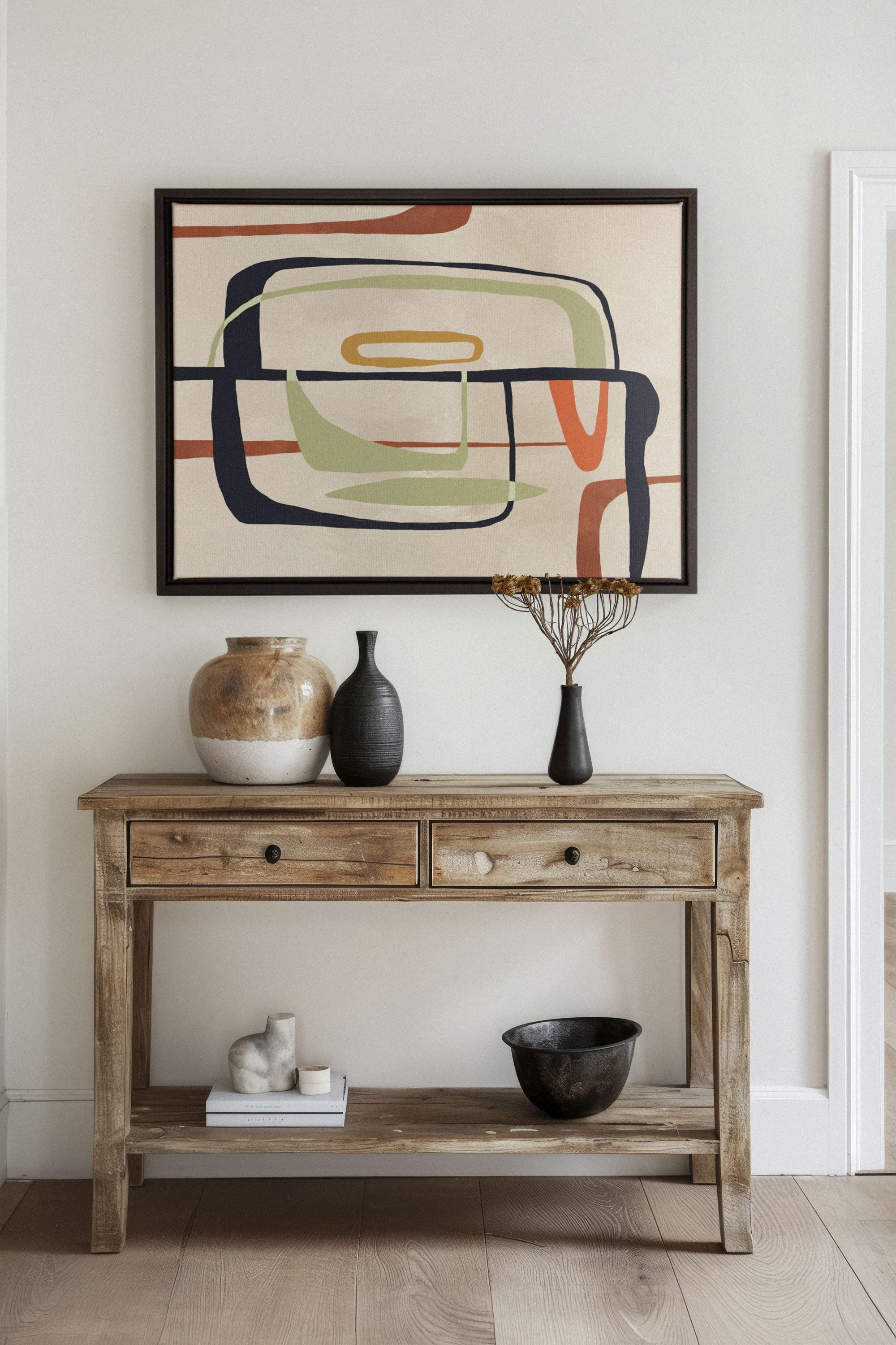 OLEKA CANVAS - ÉMOTION, Oeuvre sur toile étirée, encadré Noir