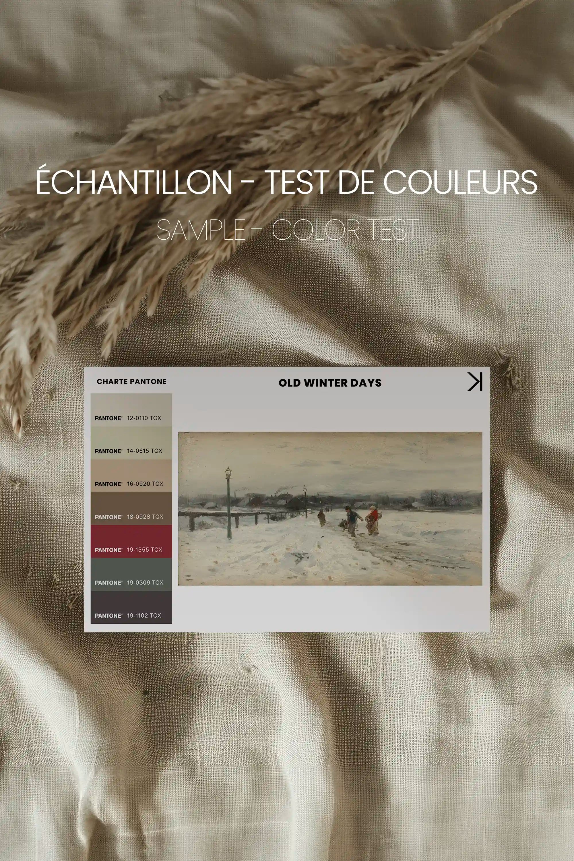 OLD WINTER DAYS, Oeuvre sur toile étirée, encadré Brun Chêne