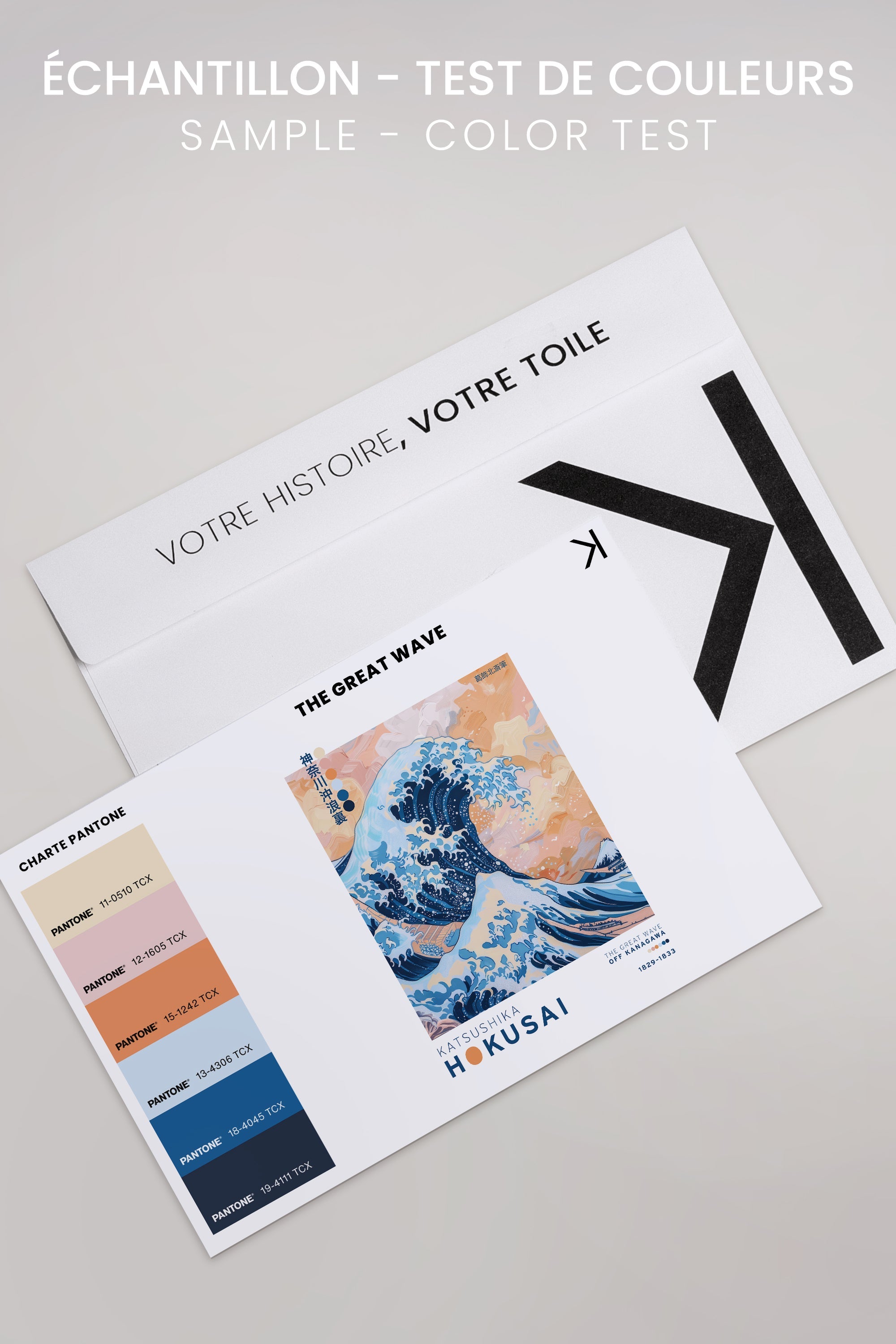 OLEKA CANVAS - THE GREAT WAVE, Oeuvre sur toile étirée, encadré Naturel Clair