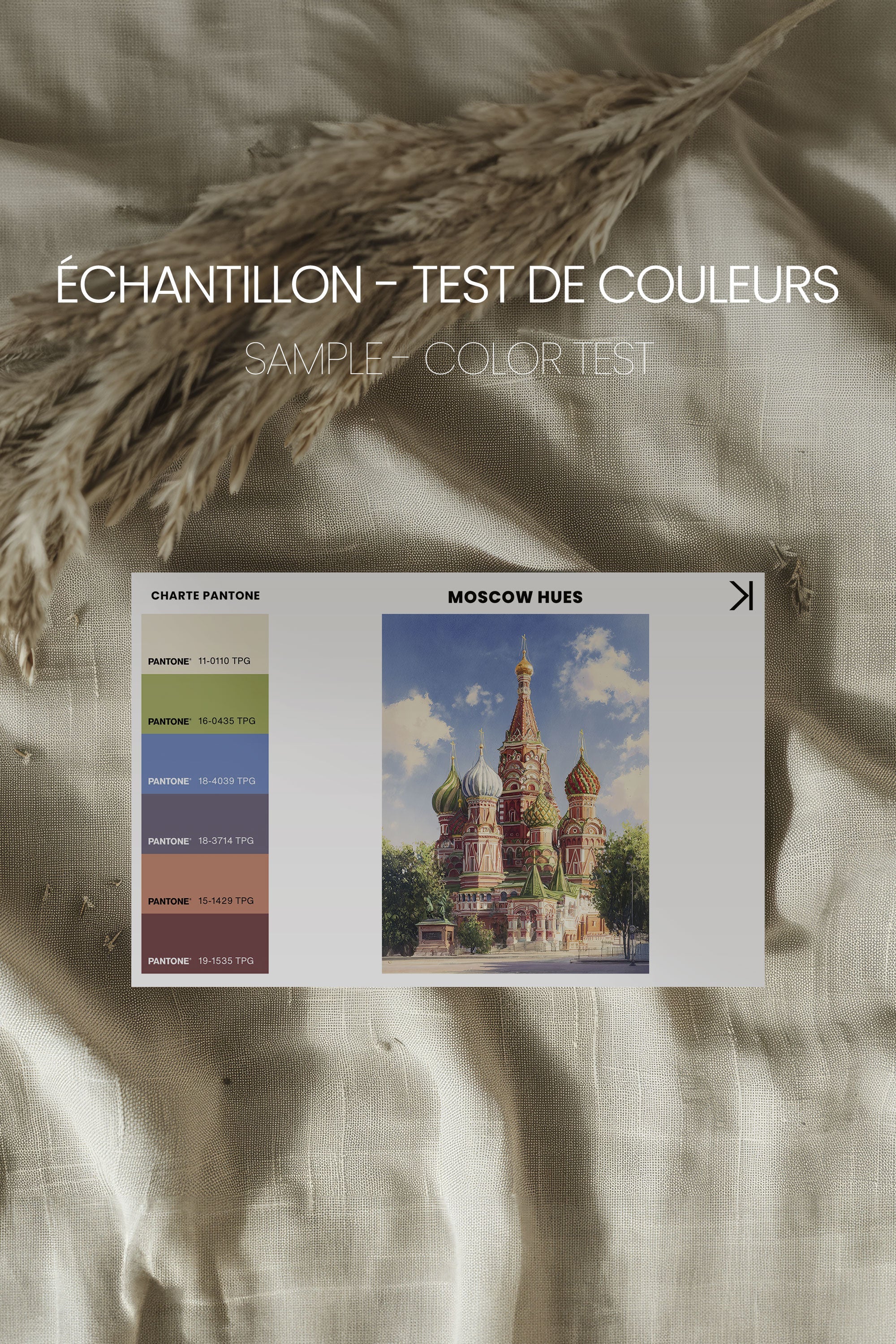 OLEKA CANVAS - MOSCOW HUES, Oeuvre sur toile étirée, encadré Brun Chêne