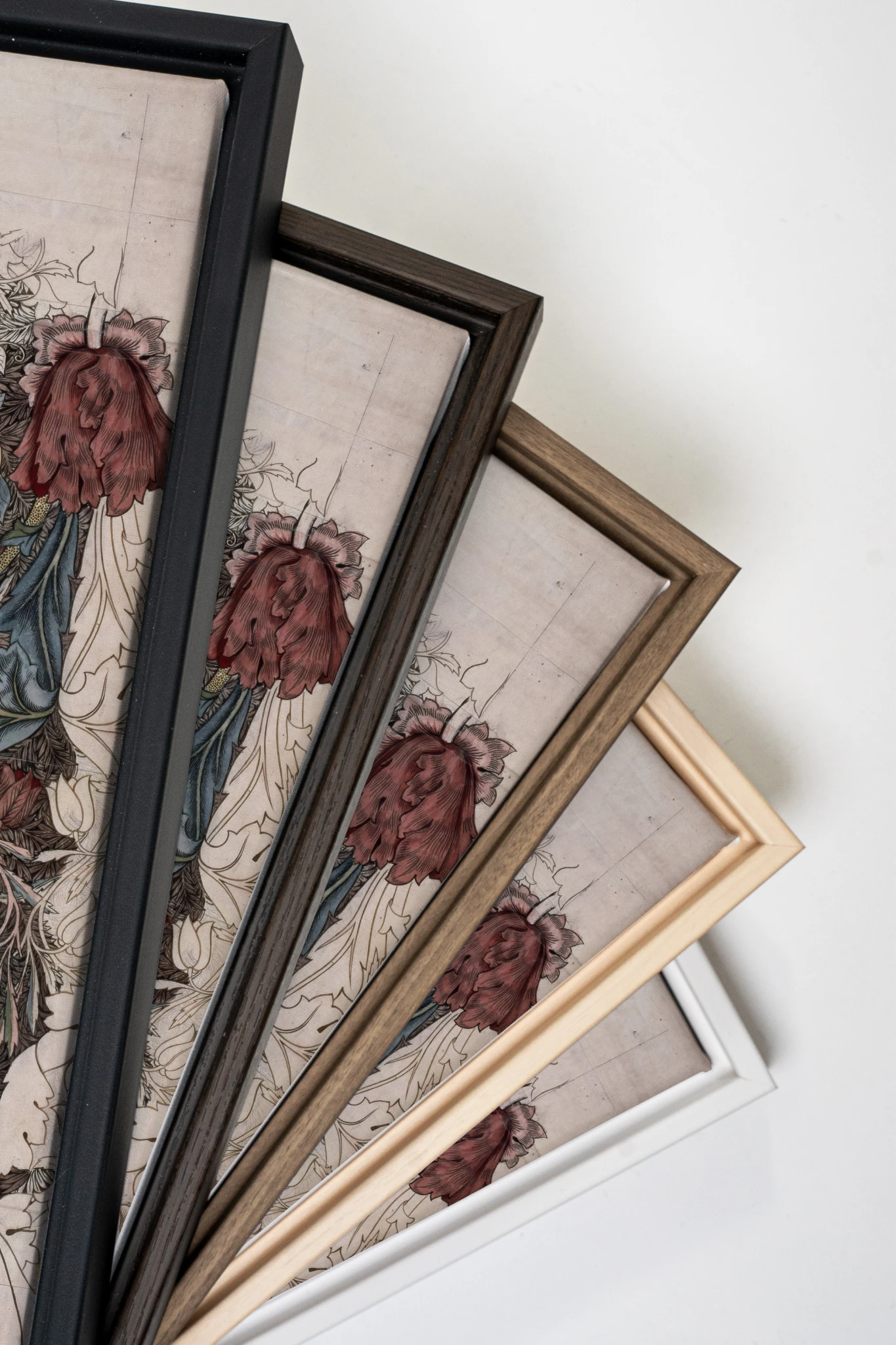 VELOURS FLORAL, Work on stretched canvas, framed Naturel Clair