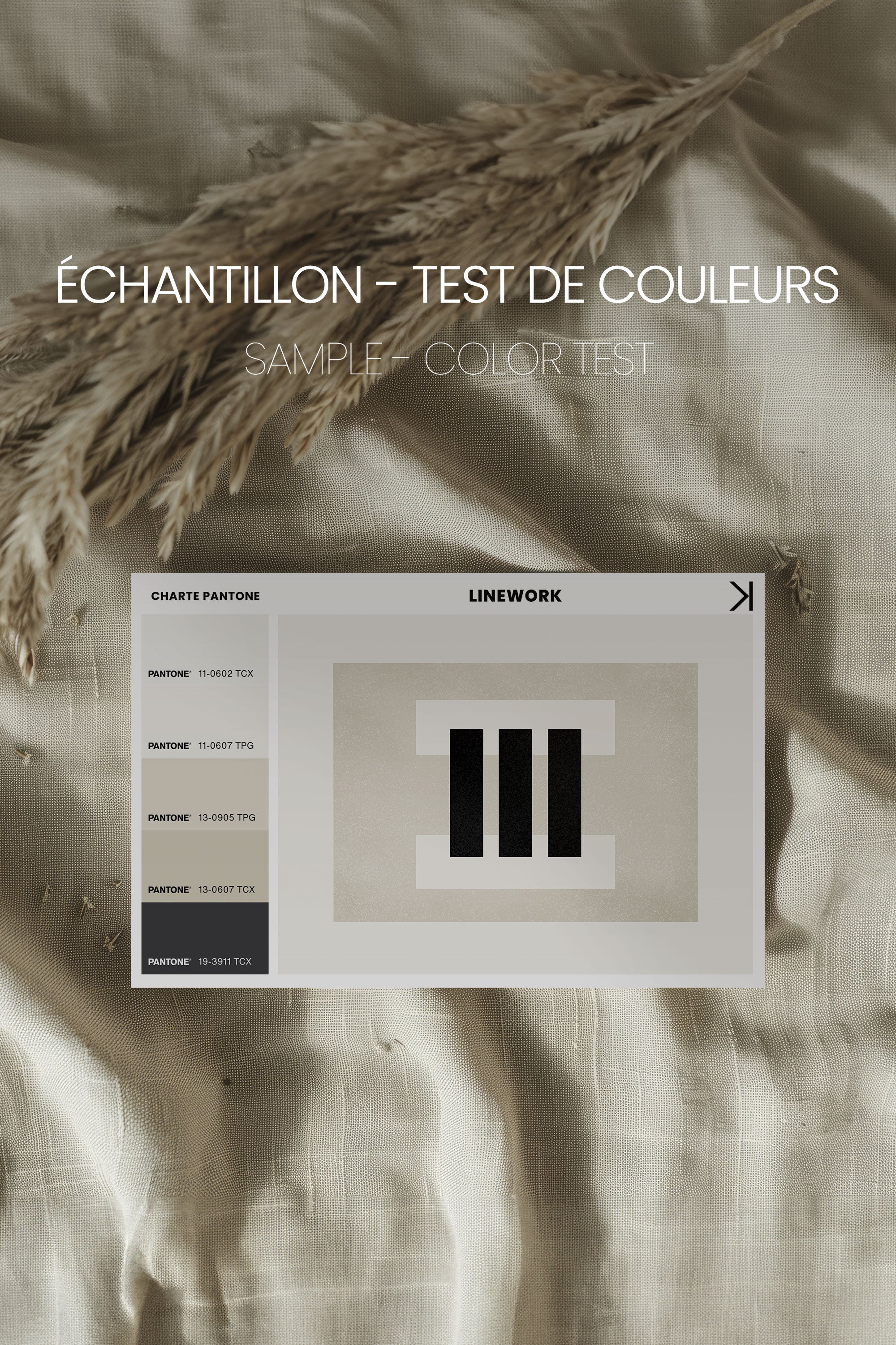 OLEKA CANVAS - LINEWORK, Oeuvre sur toile étirée, encadré Brun Noyer