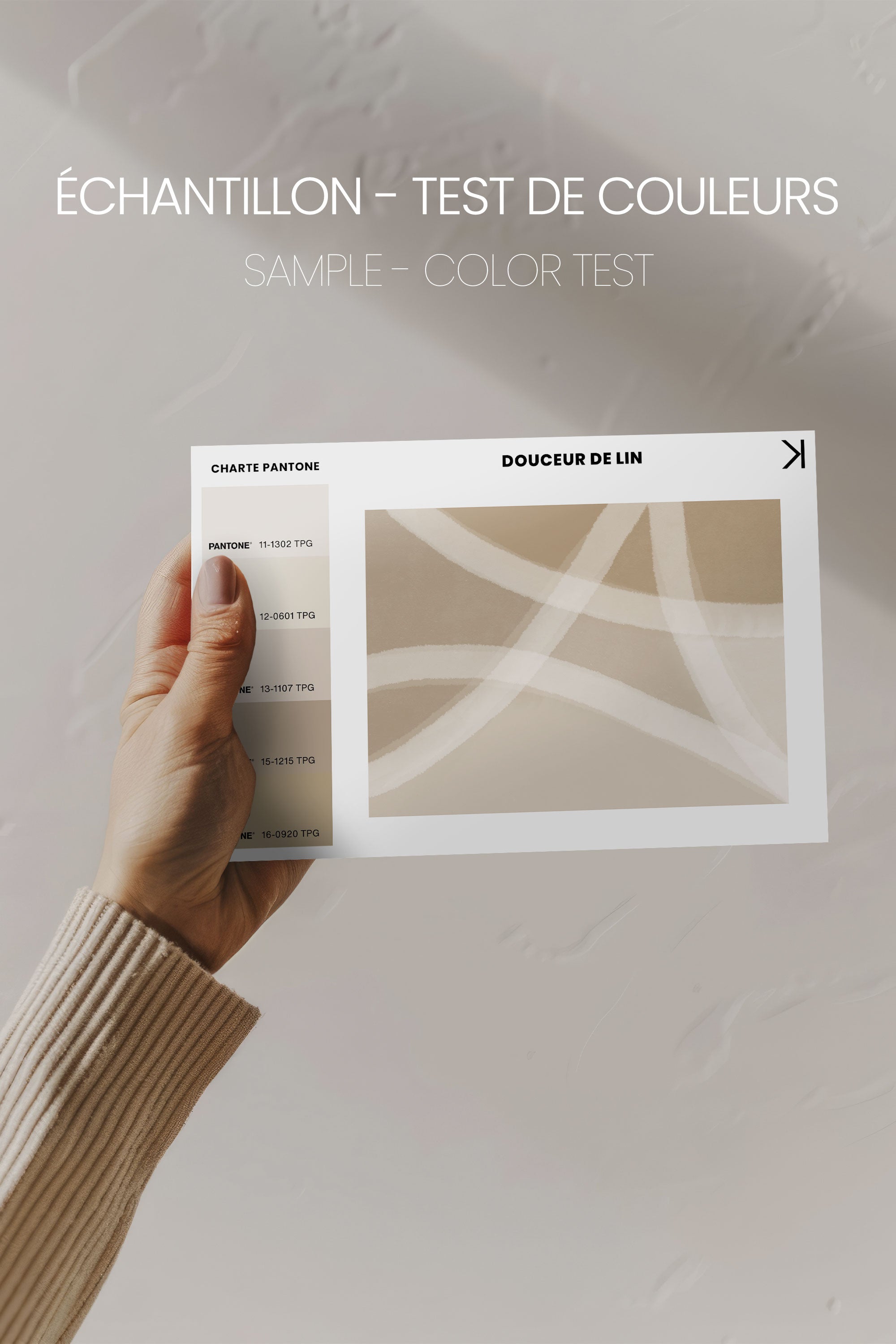 OLEKA CANVAS - DOUCEUR DE LIN, Oeuvre sur toile étirée, encadré Naturel Clair