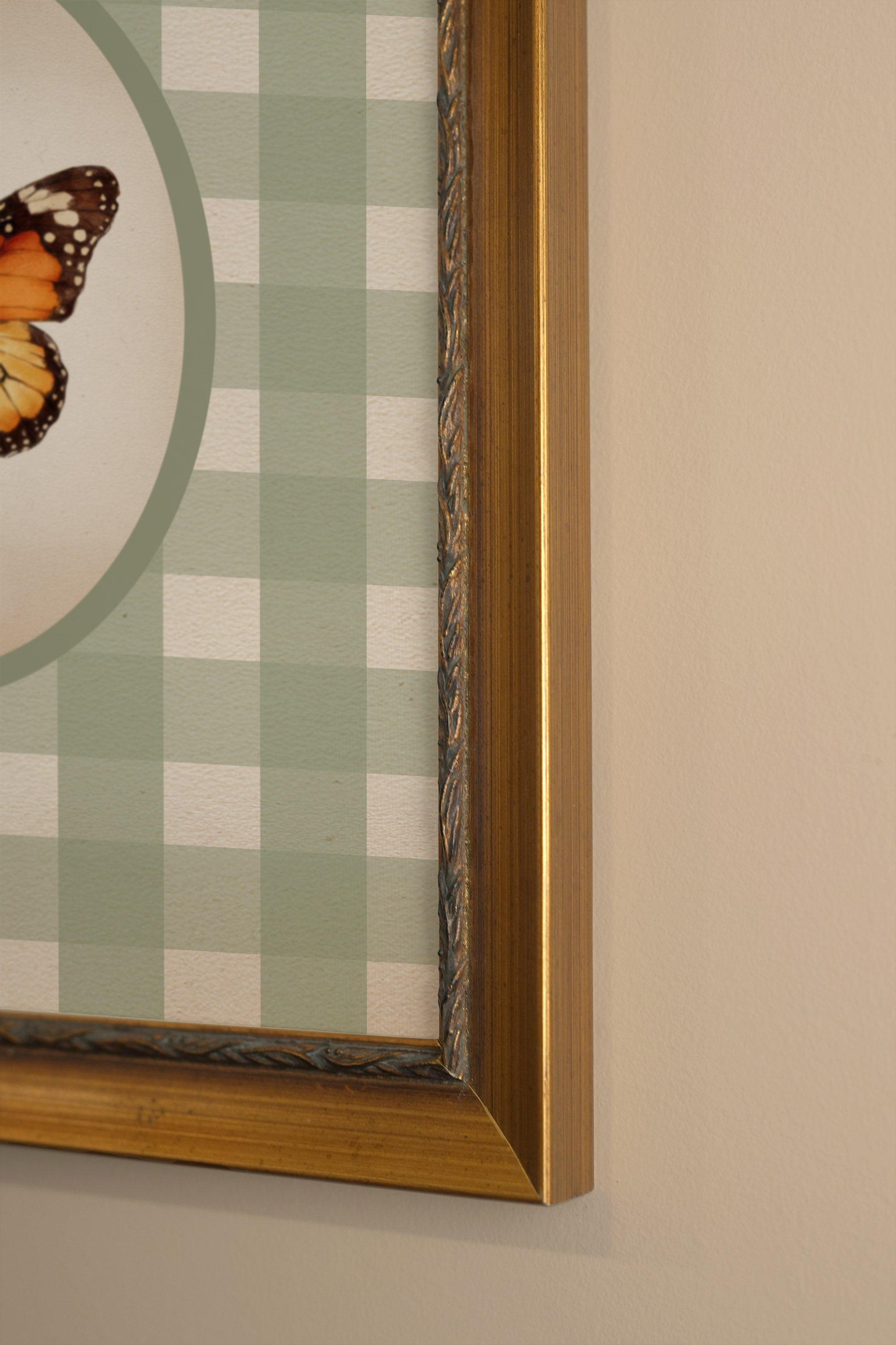 TIMELESS WINGS, Artwork on stretched canvas, framed Vintage Gold