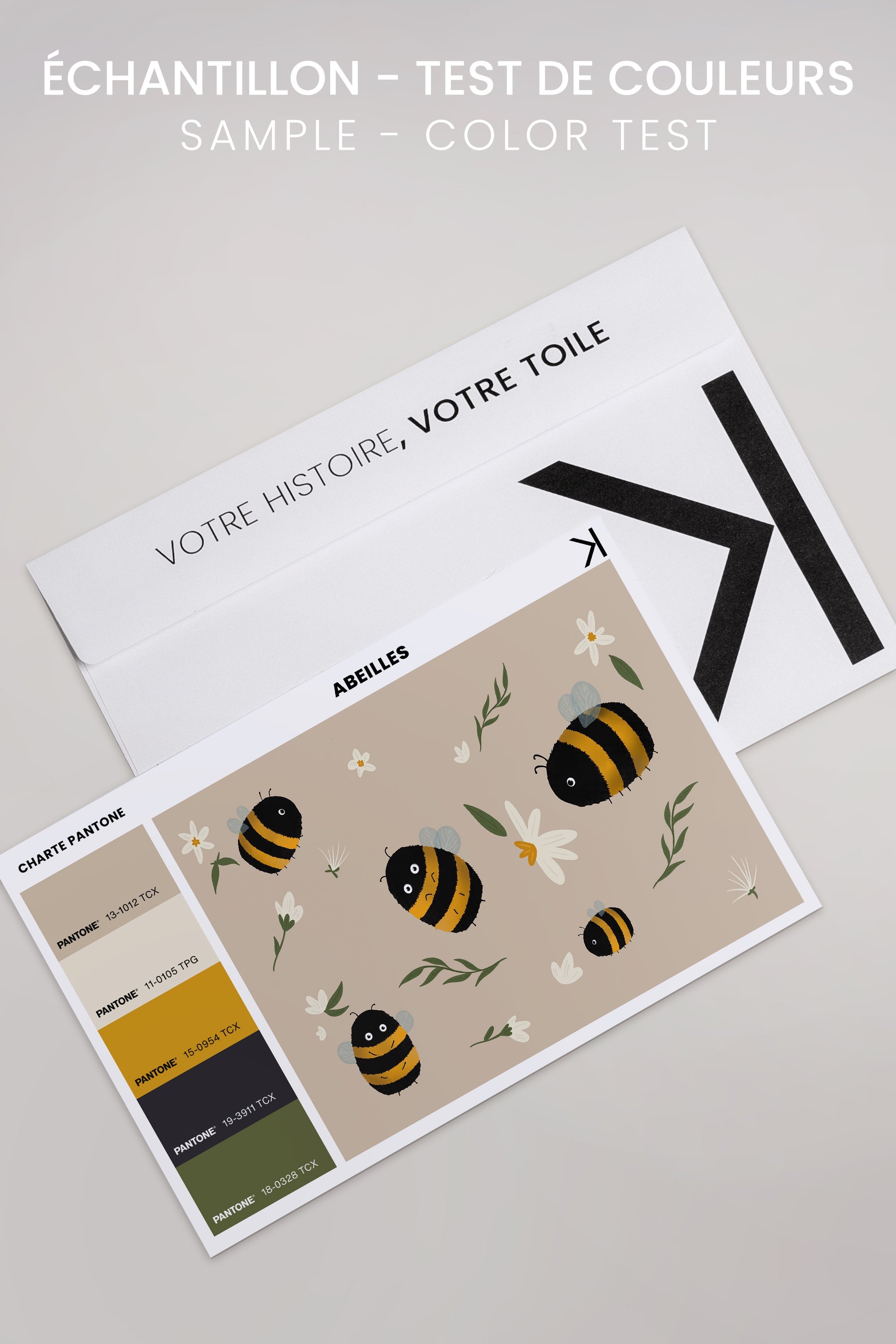 OLEKA CANVAS - ABEILLES, Oeuvre sur toile étirée, encadré Naturel Clair