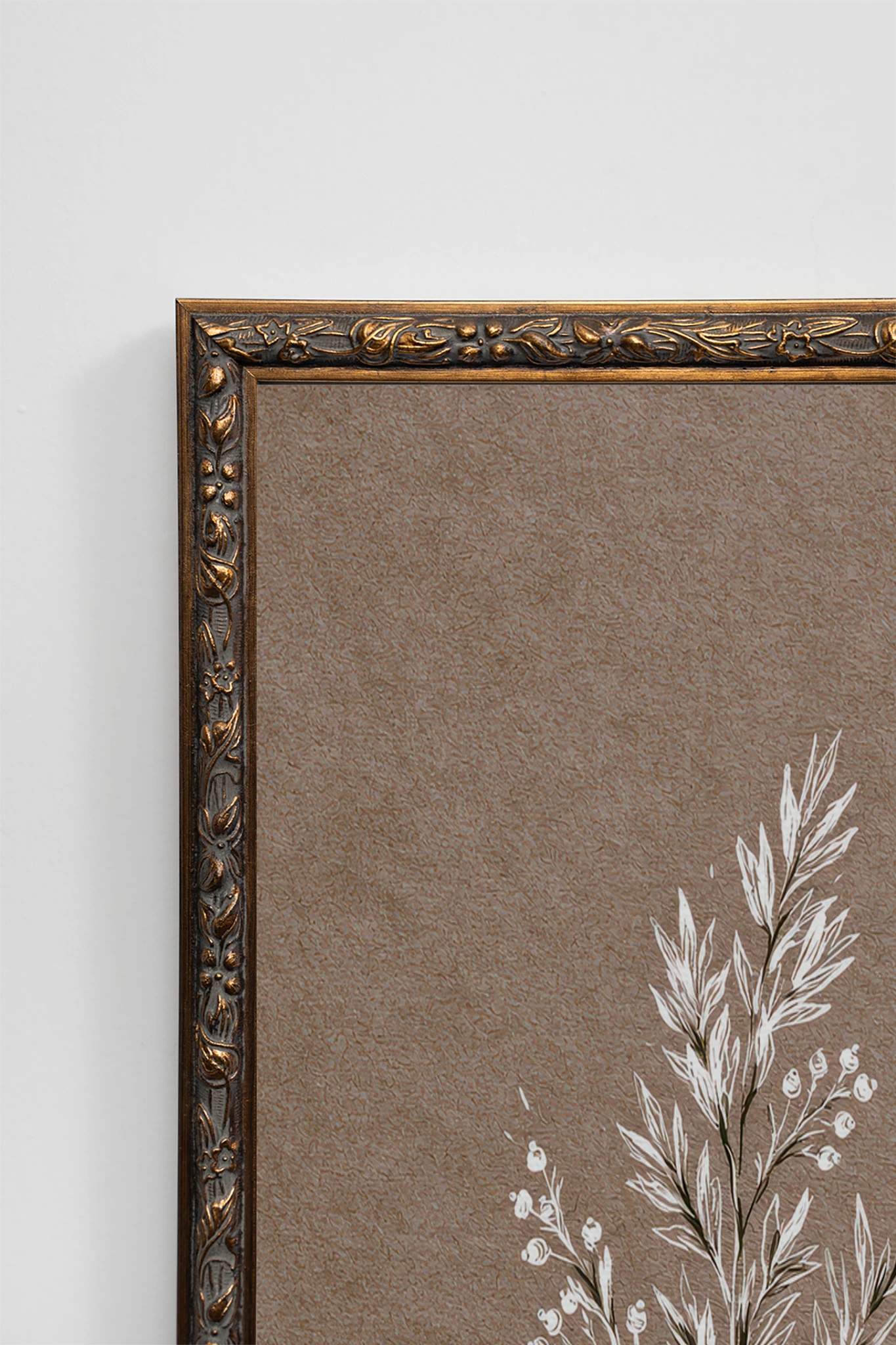 BRANCHE DE LIN II, Work on stretched canvas, framed in Vintage Bronze