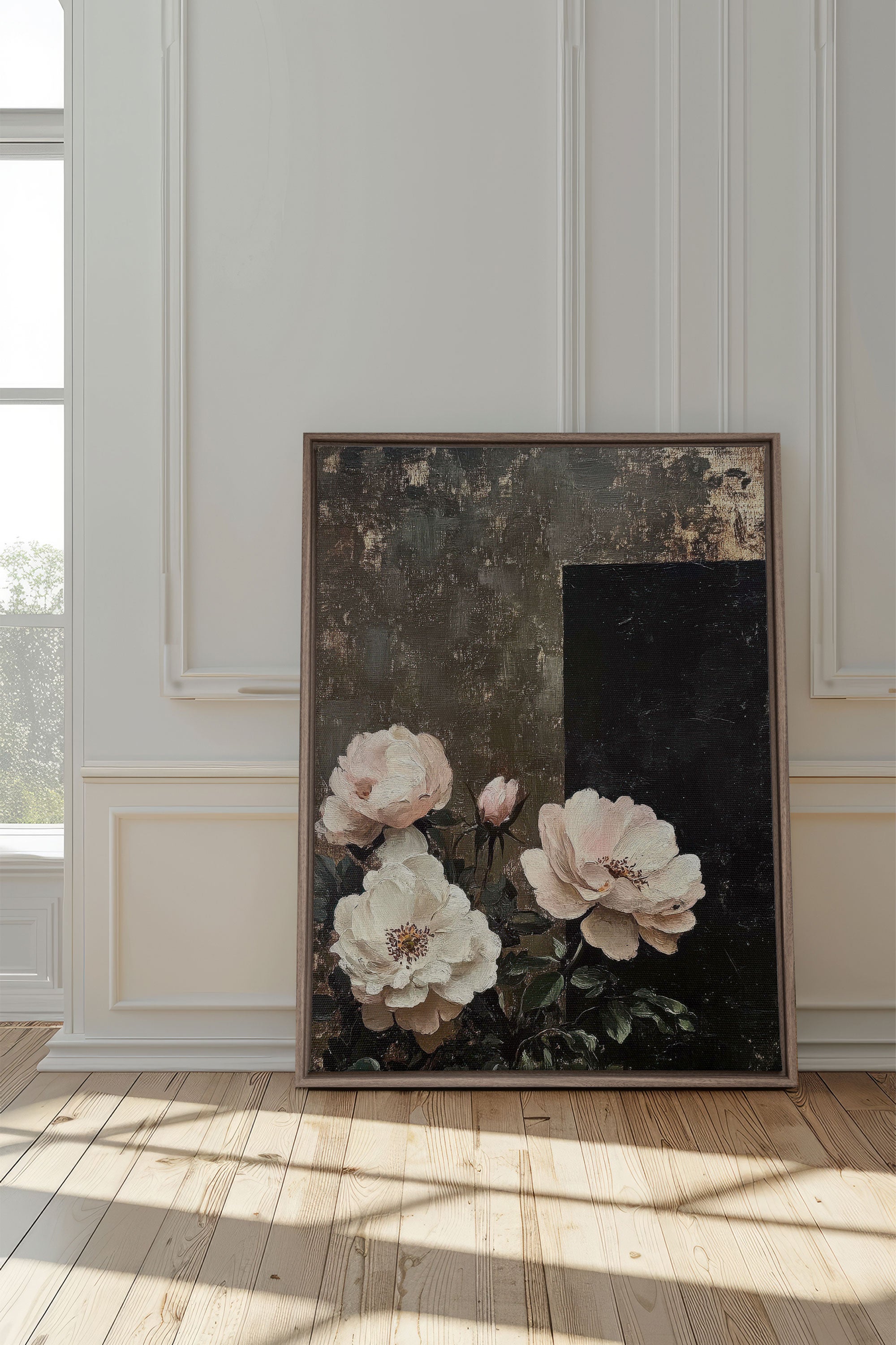 OLEKA CANVAS - HIDDEN LIGHT, Oeuvre sur toile étirée, encadré Brun Chêne