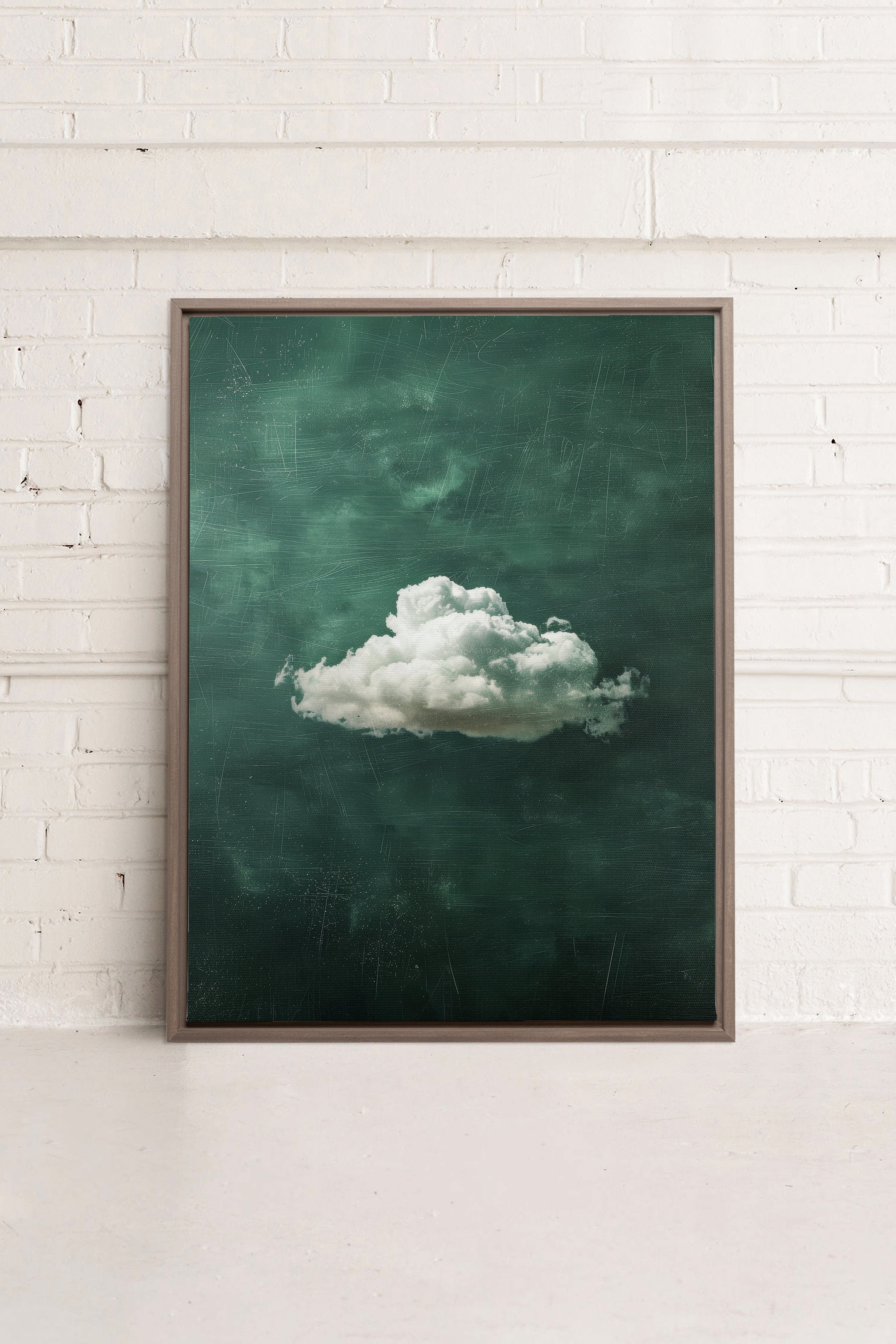 OLEKA CANVAS - EMERALD DREAM, Oeuvre sur toile étirée, encadré Brun Chêne