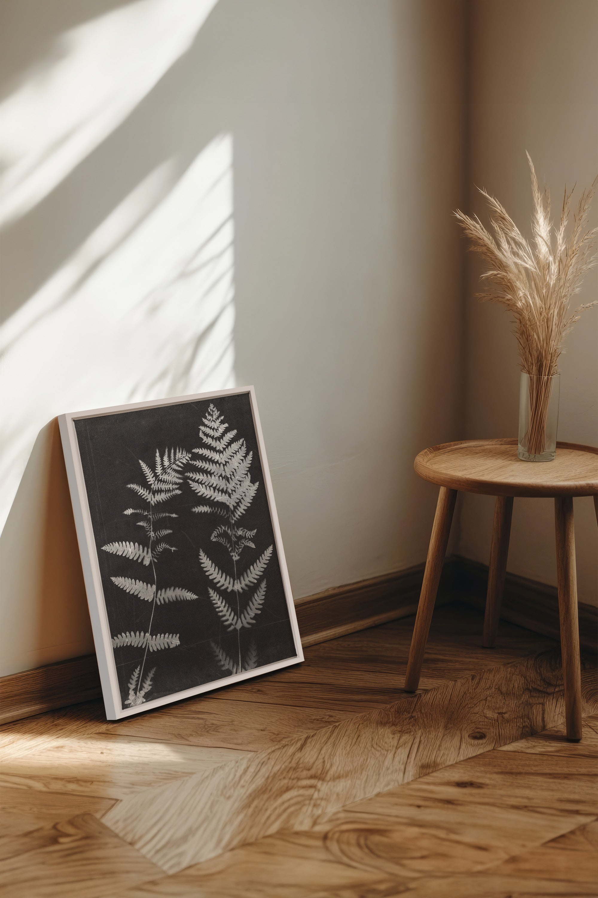 SOUFFLE FORESTIER, Oeuvre sur toile étirée, encadré Blanc