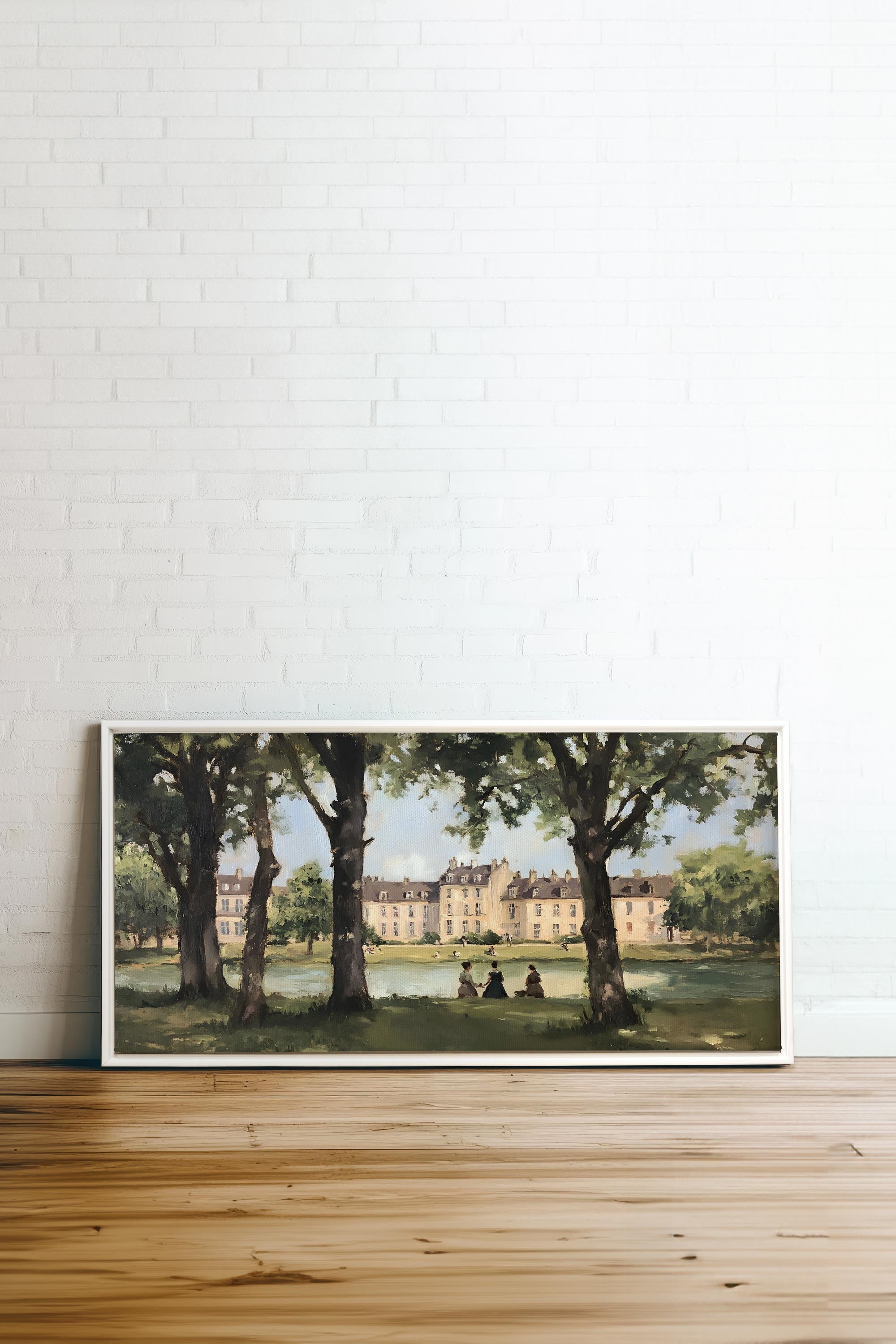 OLEKA CANVAS - SUMMER AT THE ESTATE, Oeuvre sur toile étirée, encadré Blanc