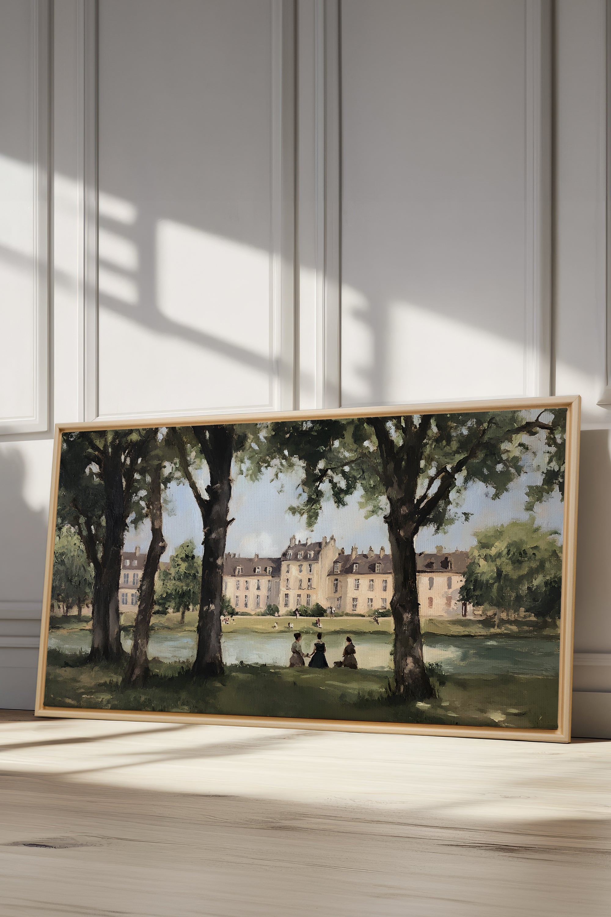 OLEKA CANVAS - SUMMER AT THE ESTATE, Oeuvre sur toile étirée, encadré Naturel Clair