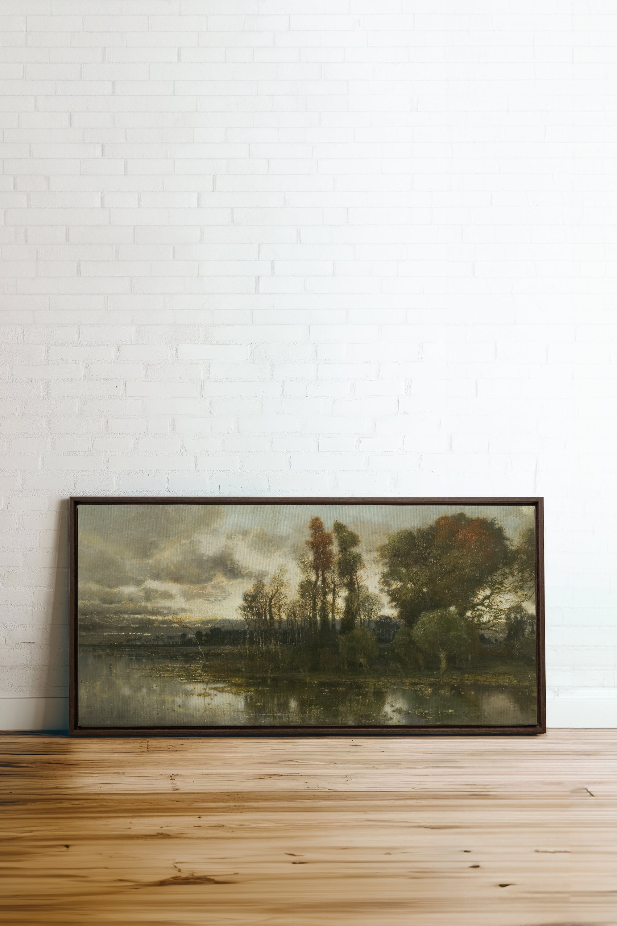 DARK SERENITY, Oeuvre sur toile étirée, encadré Brun Noyer