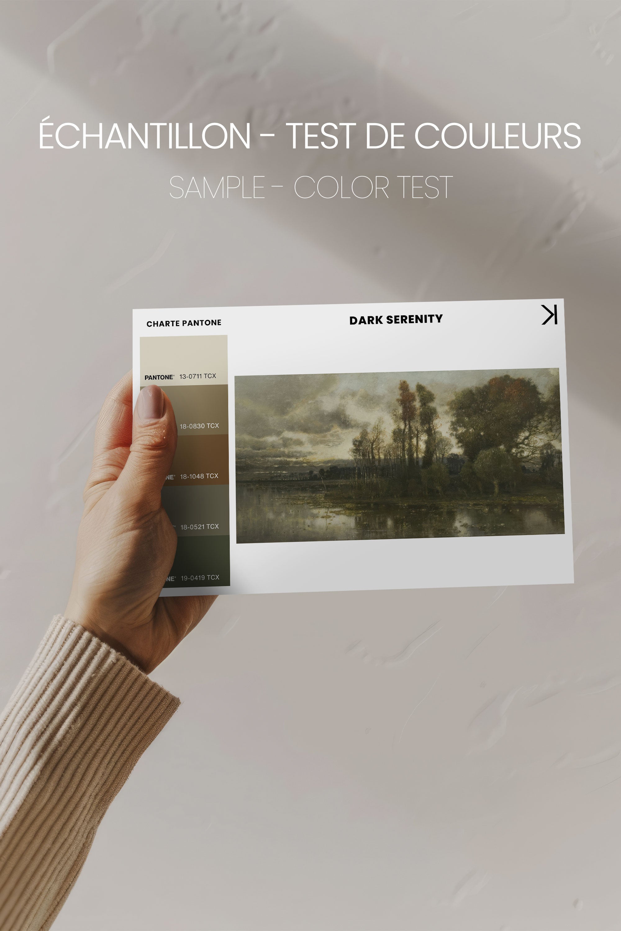 DARK SERENITY, Oeuvre sur toile étirée, encadré Brun Noyer