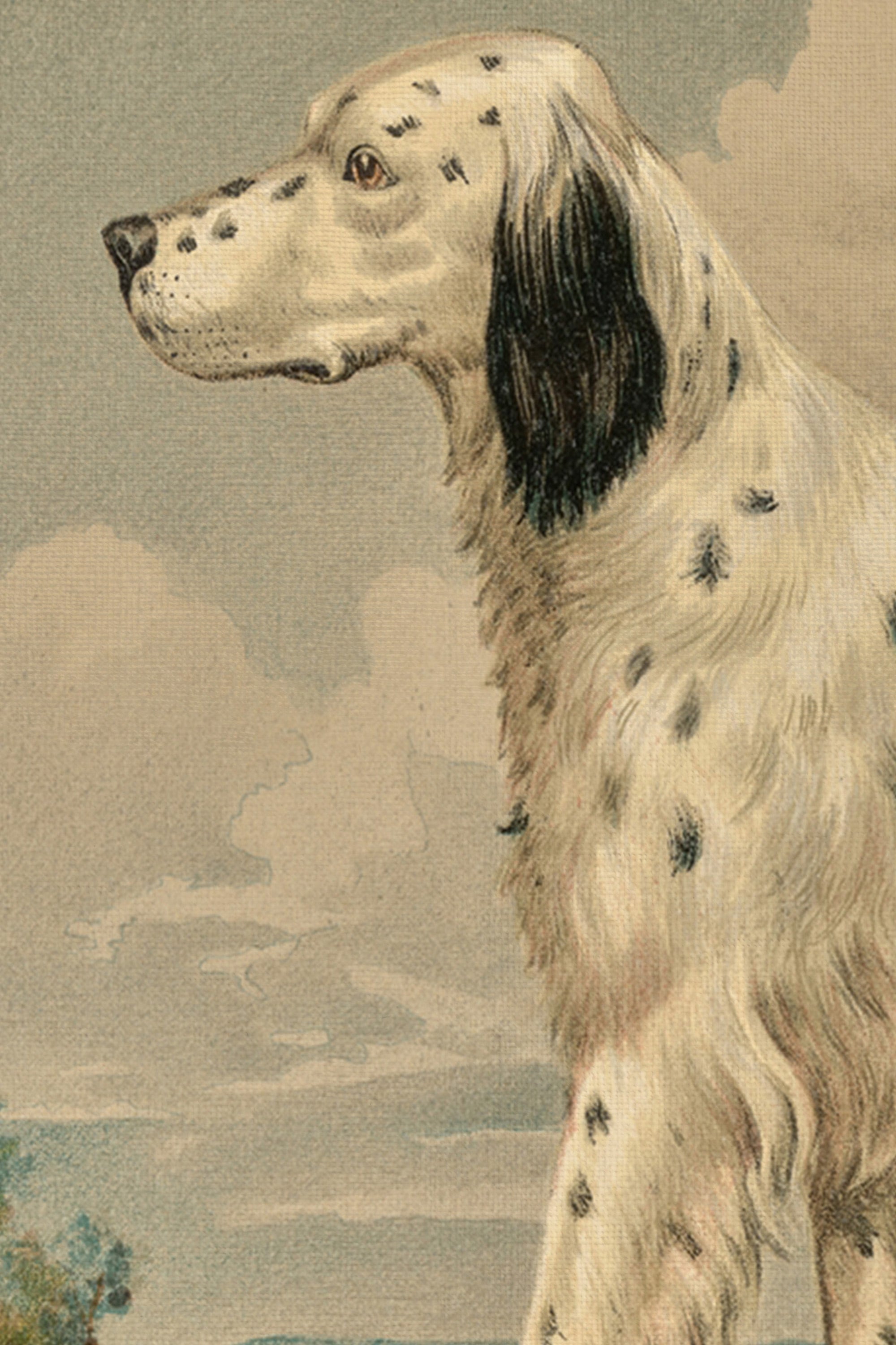 FAITHFUL COMPANION, Artwork on rigid canvas, framed in Vintage Gold