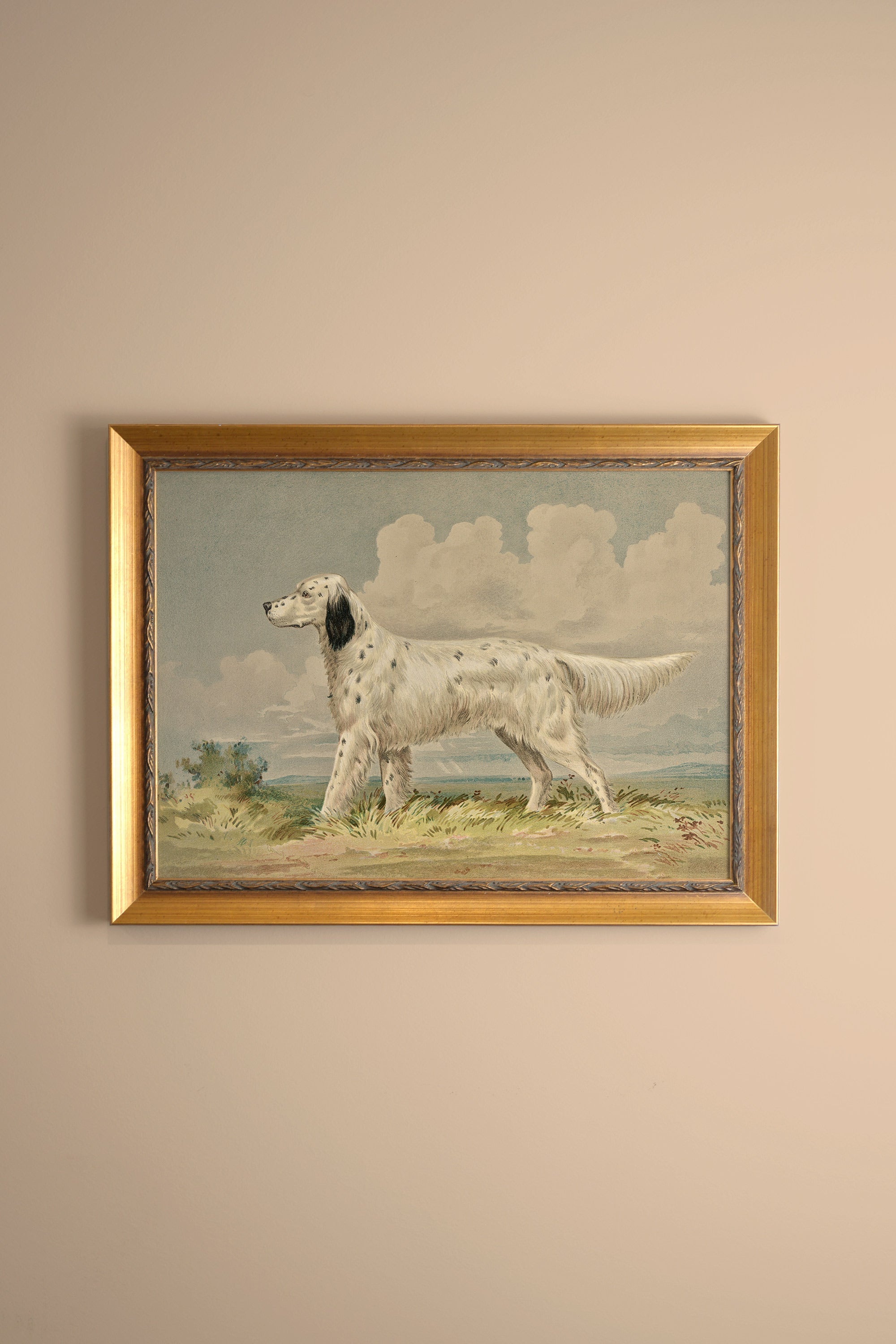 FAITHFUL COMPANION, Artwork on rigid canvas, framed in Vintage Gold
