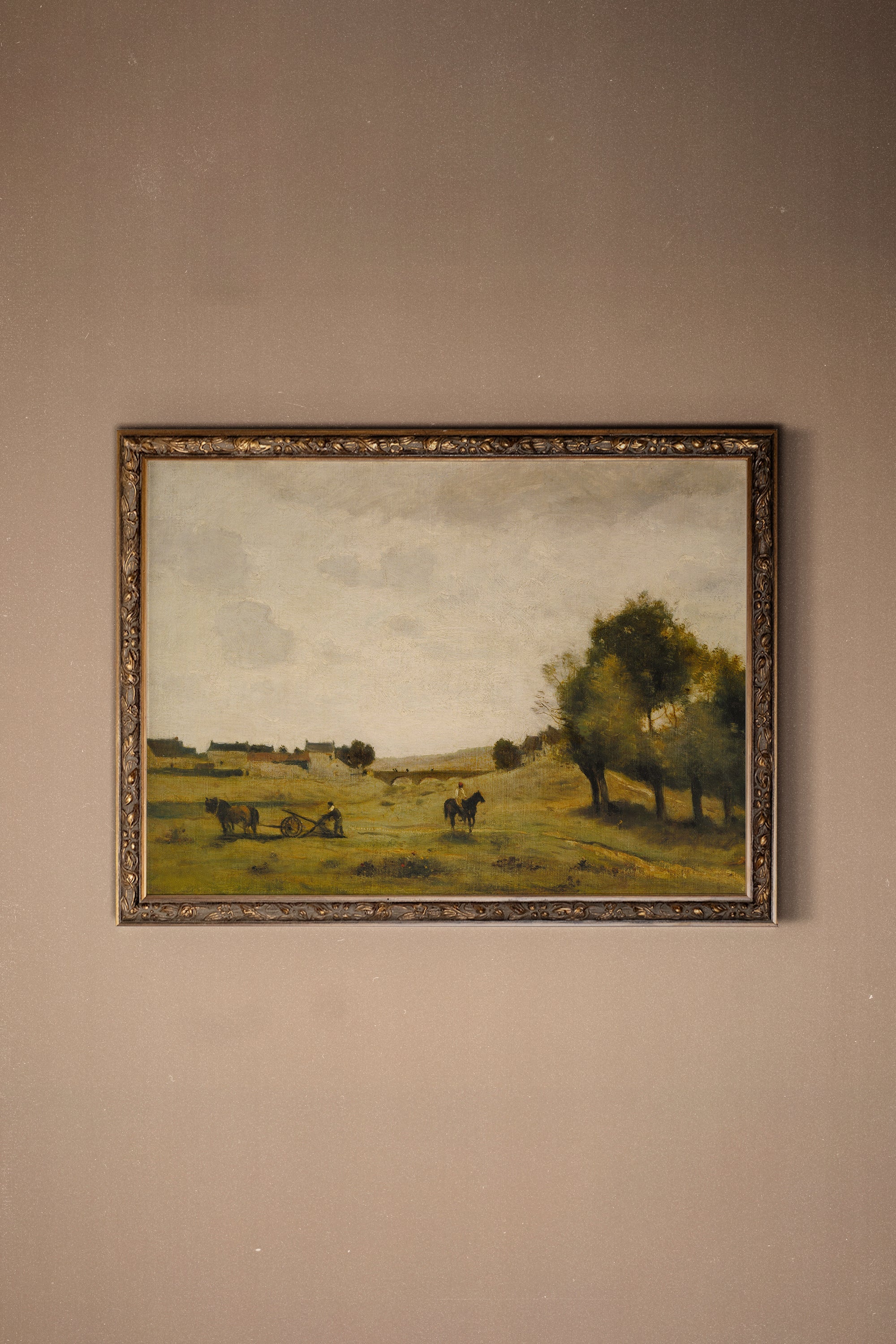 ÉVEIL DES CHAMPS, Artwork on rigid canvas, framed in Vintage Bronze