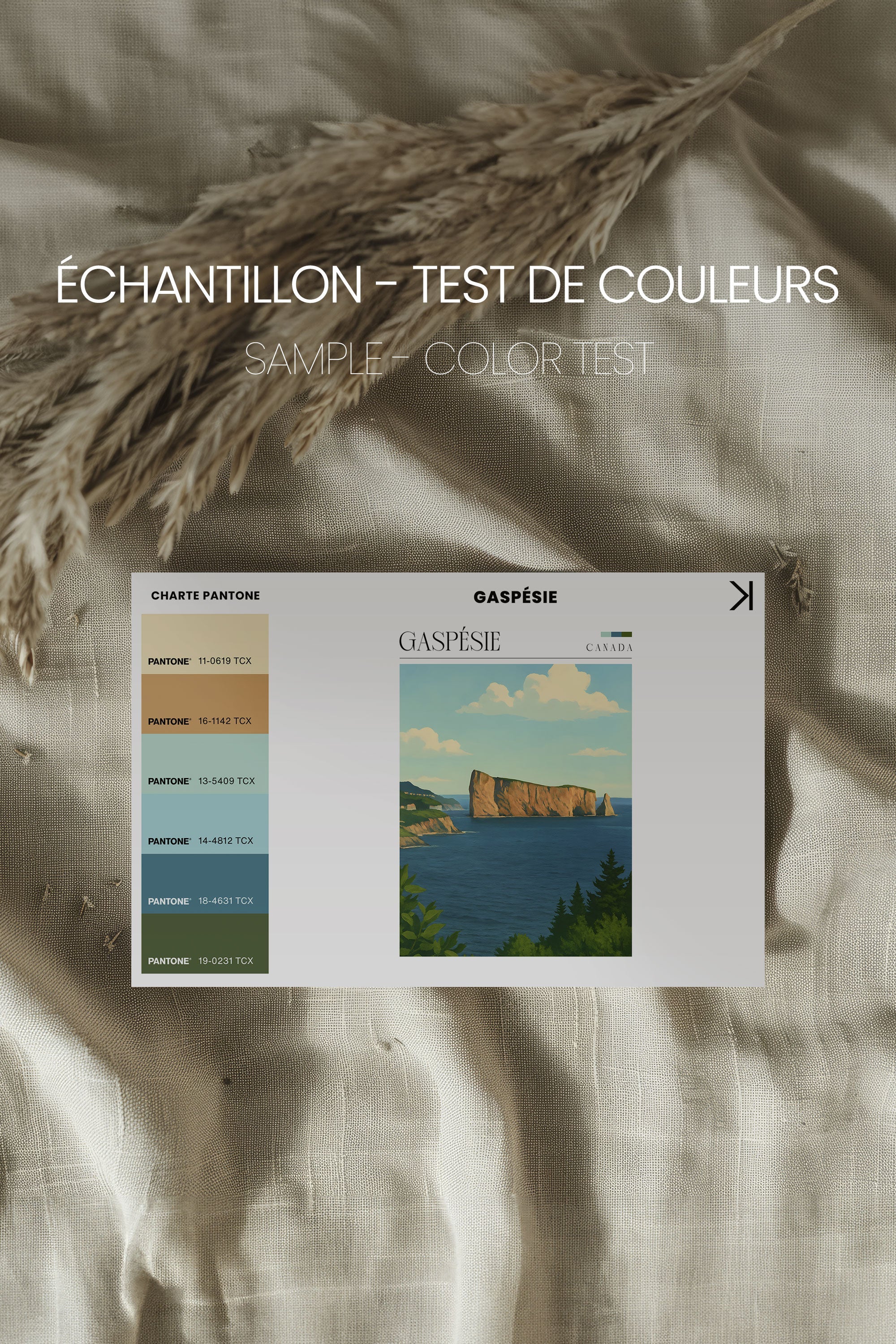 OLEKA CANVAS - GASPÉSIE, Oeuvre sur toile étirée, encadré Noir