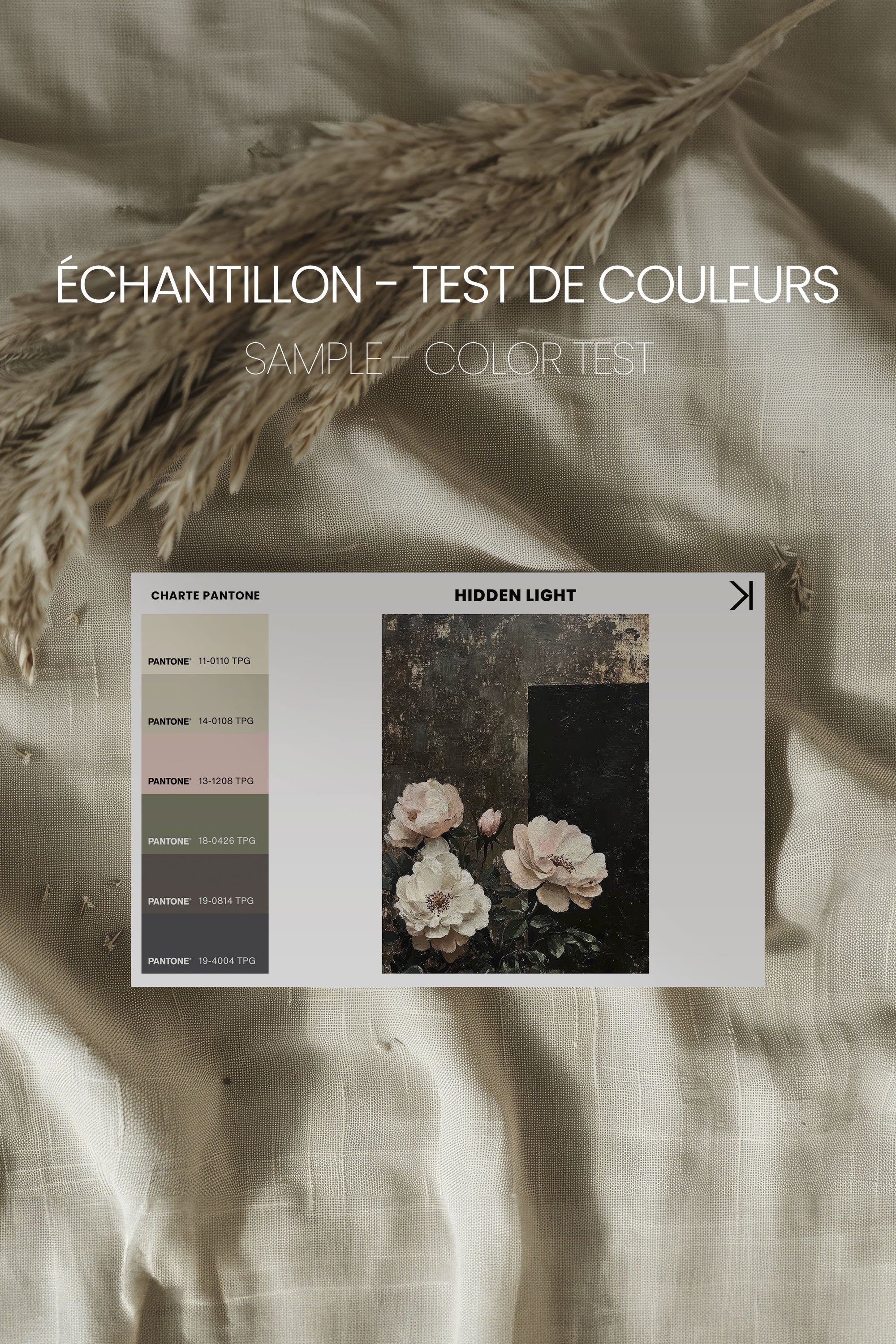 OLEKA CANVAS - HIDDEN LIGHT, Oeuvre sur toile étirée, encadré Brun Chêne