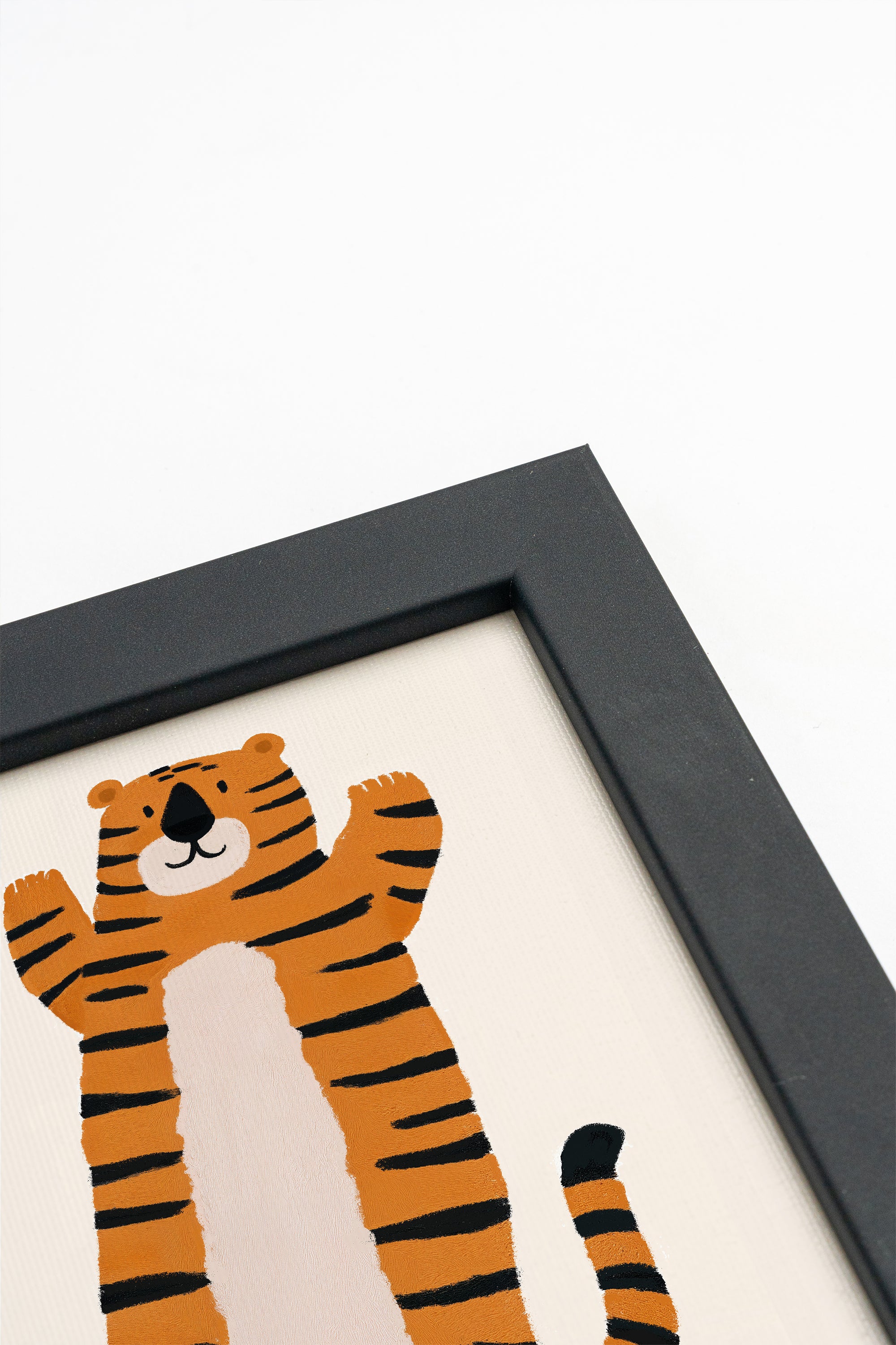 TIGRE CÂLIN, Oeuvre sur toile rigide, encadré Noir