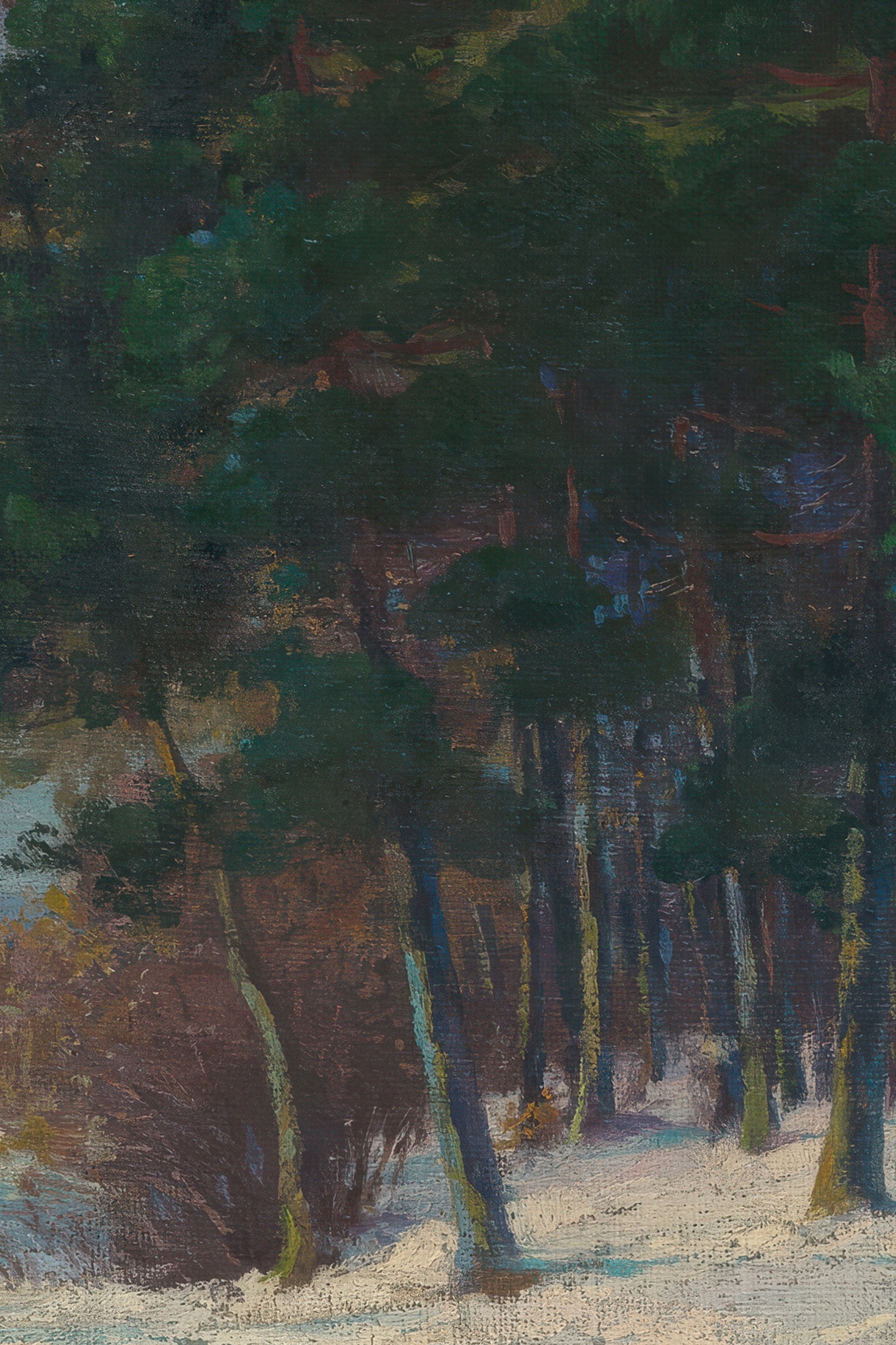 WHISPER OF PINES, Work on canvas, framed Vintage Bronze