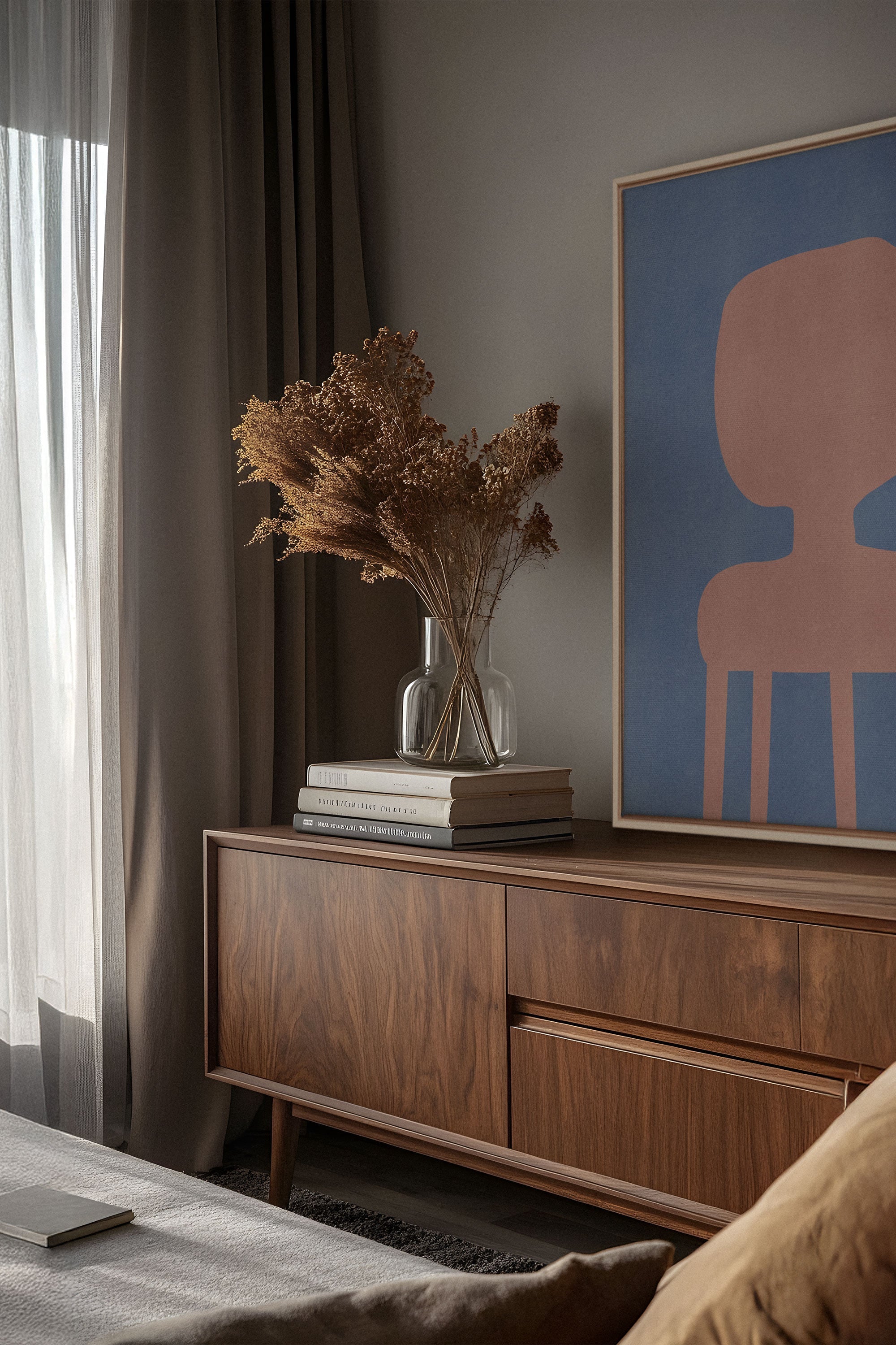 OLEKA CANVAS - THE PINK CHAIR, Oeuvre sur toile étirée, encadré Naturel Clair