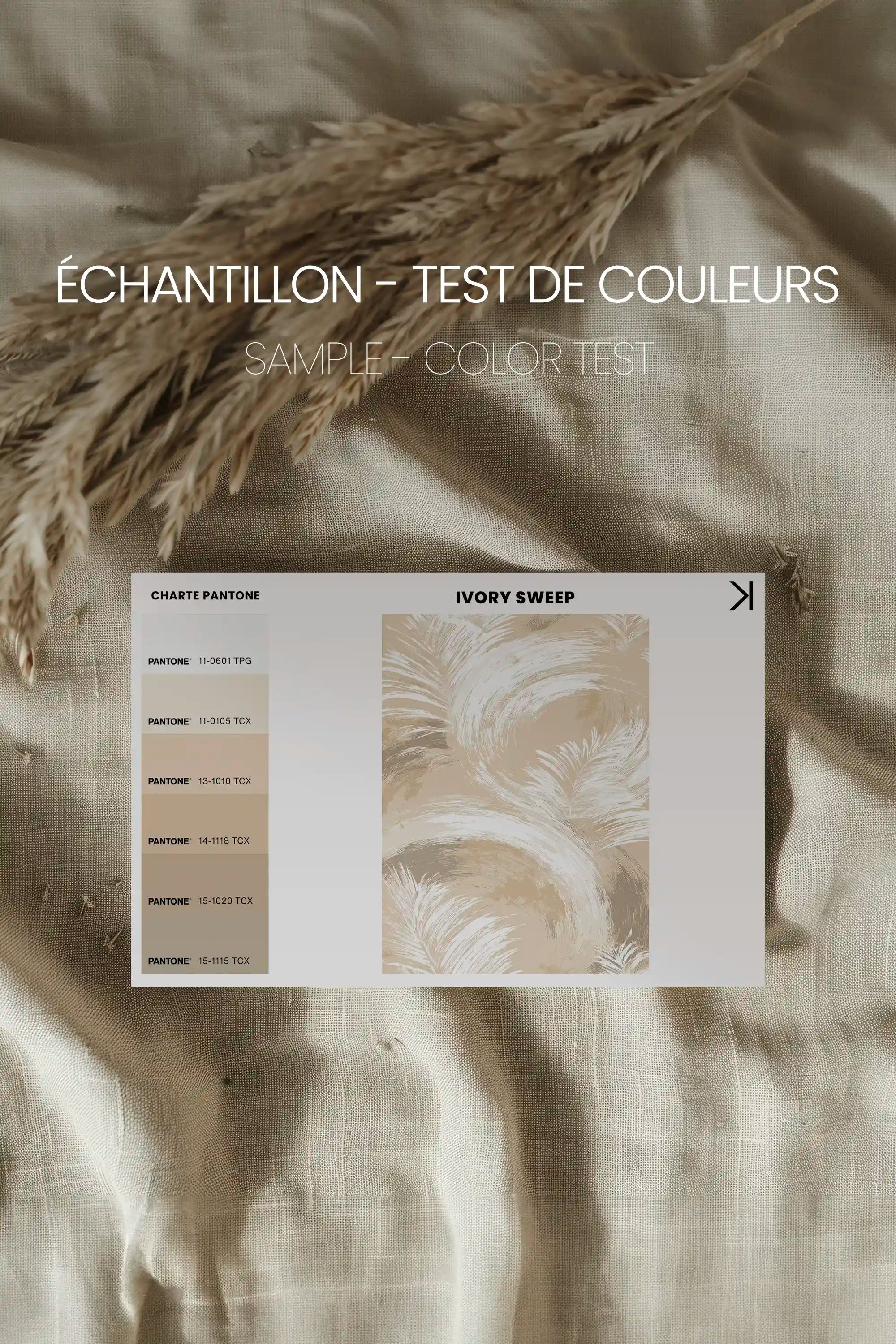 YVORY SWEEP, Oeuvre sur toile étirée, encadré Naturel Clair