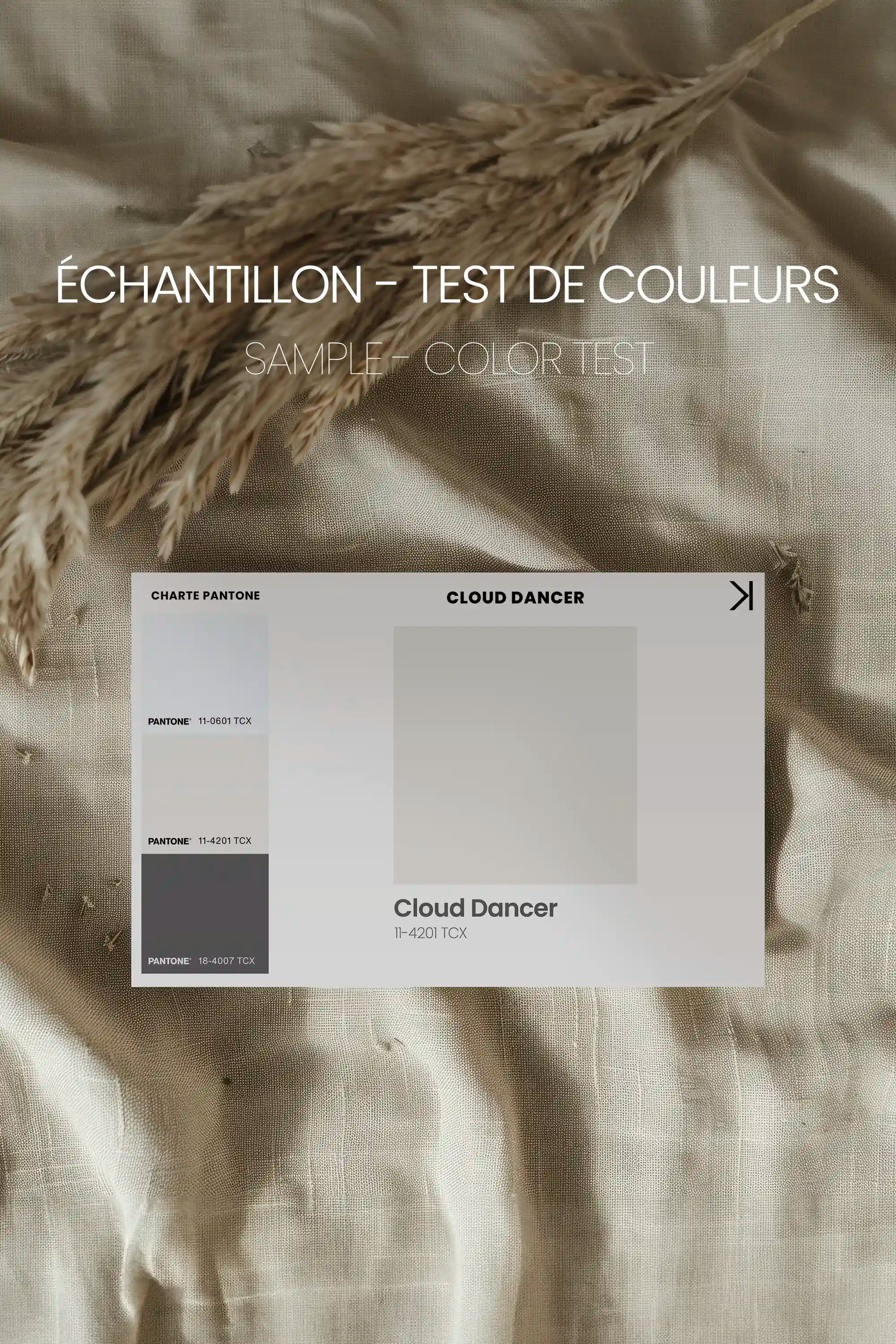 CLOUD DANCER, Oeuvre sur toile étirée, encadré Brun Noyer