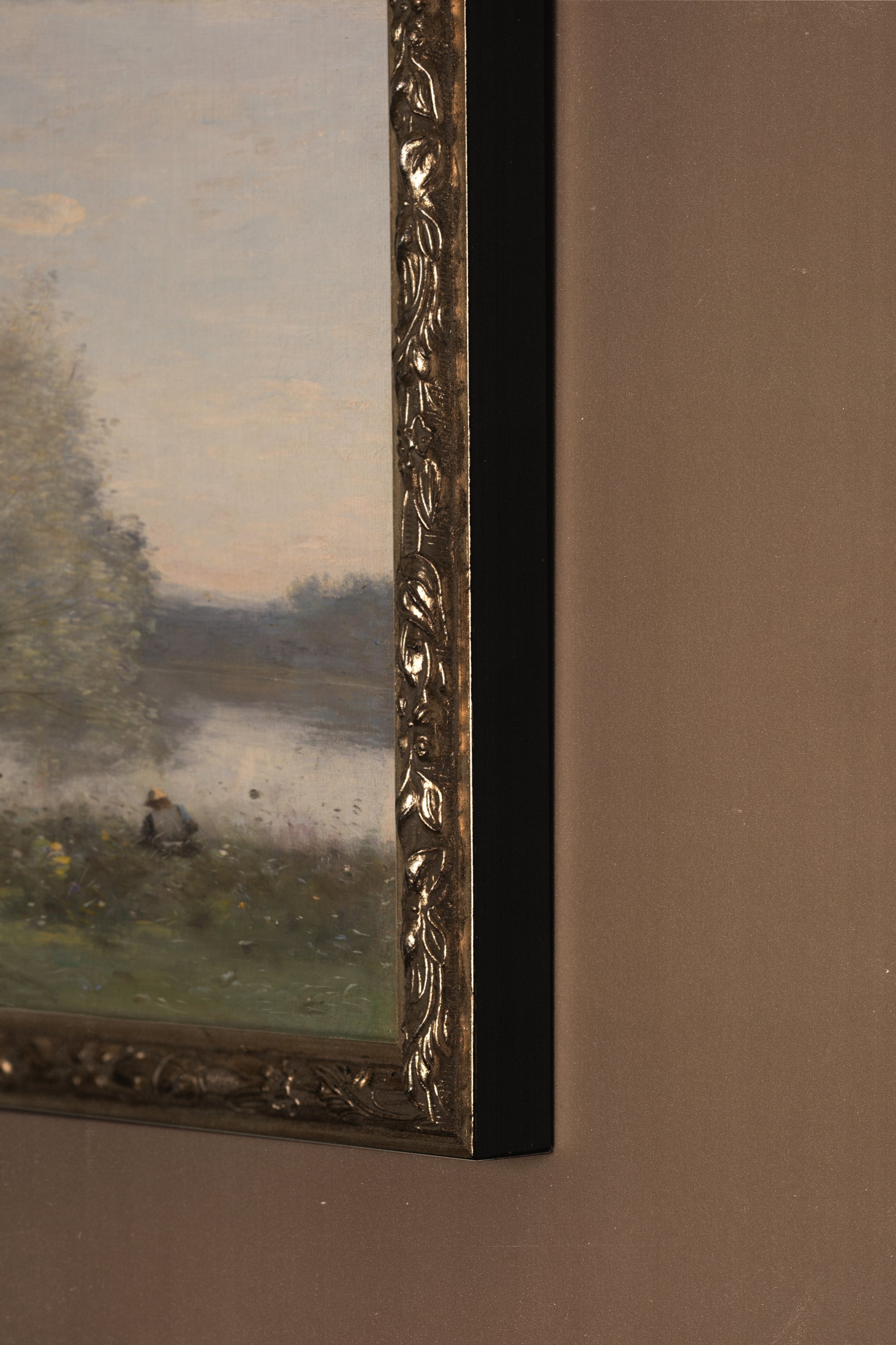 DOUCEUR DU RIVAGE, Oeuvre sur toile rigide, encadré Vintage Argent