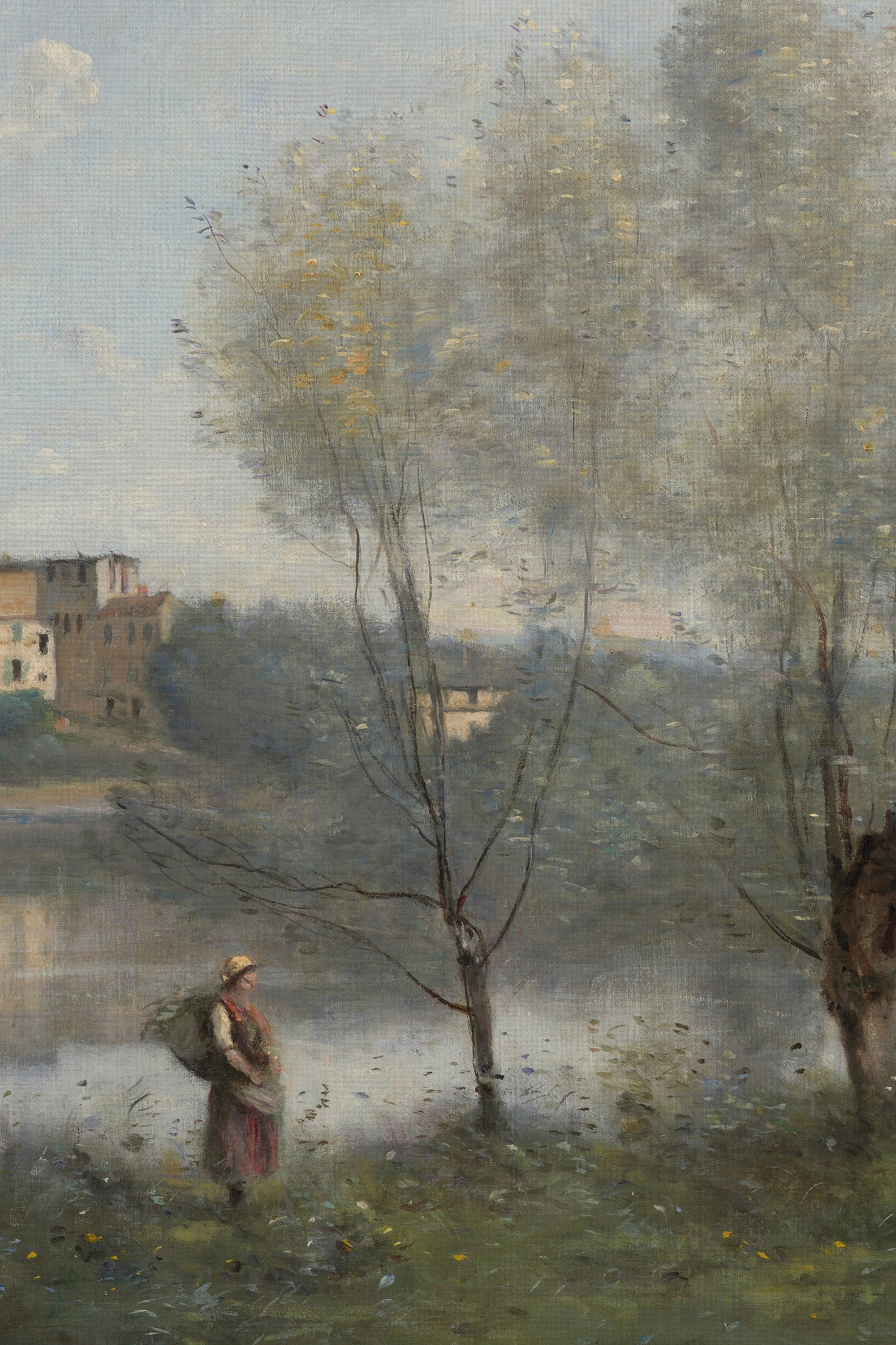 DOUCEUR DU RIVAGE, Oeuvre sur toile rigide, encadré Vintage Argent