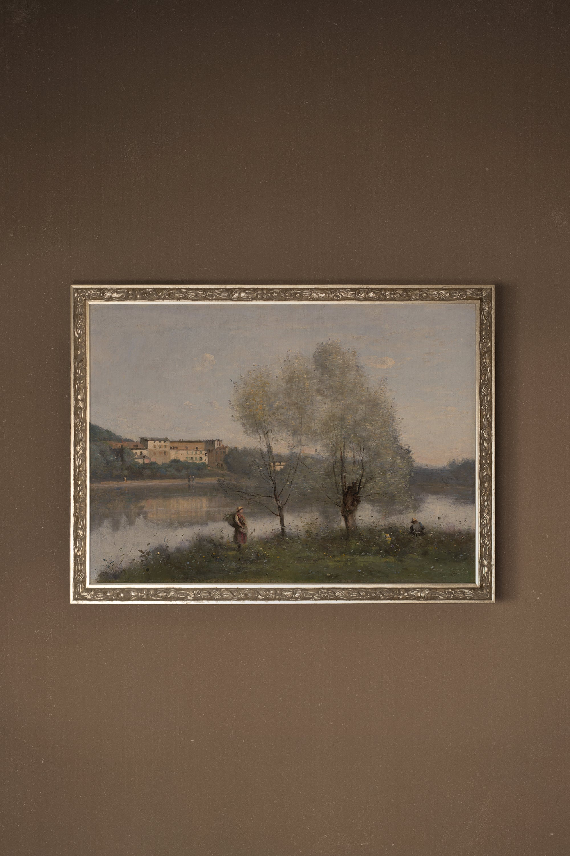 DOUCEUR DU RIVAGE, Oeuvre sur toile rigide, encadré Vintage Argent