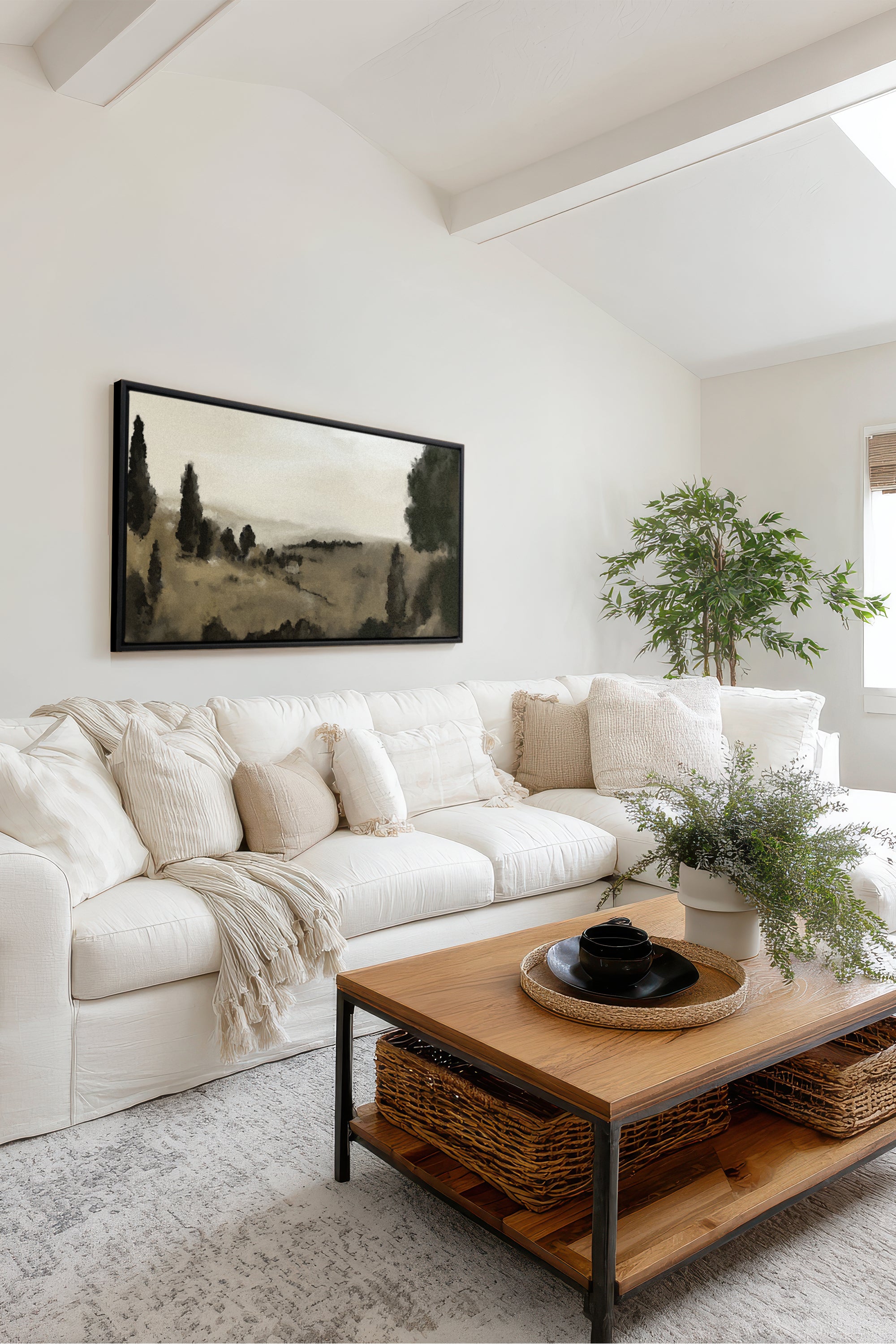 LES COLLINES SILENCIEUSES, Oeuvre sur toile étirée, encadré Noir