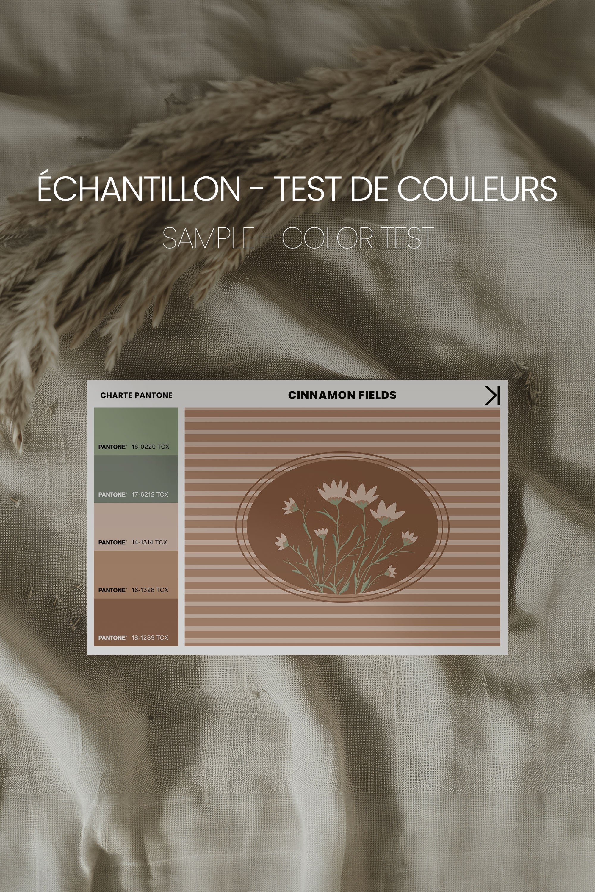 OLEKA CANVAS - CINNAMON FIELDS, Oeuvre sur toile étirée, encadré Blanc