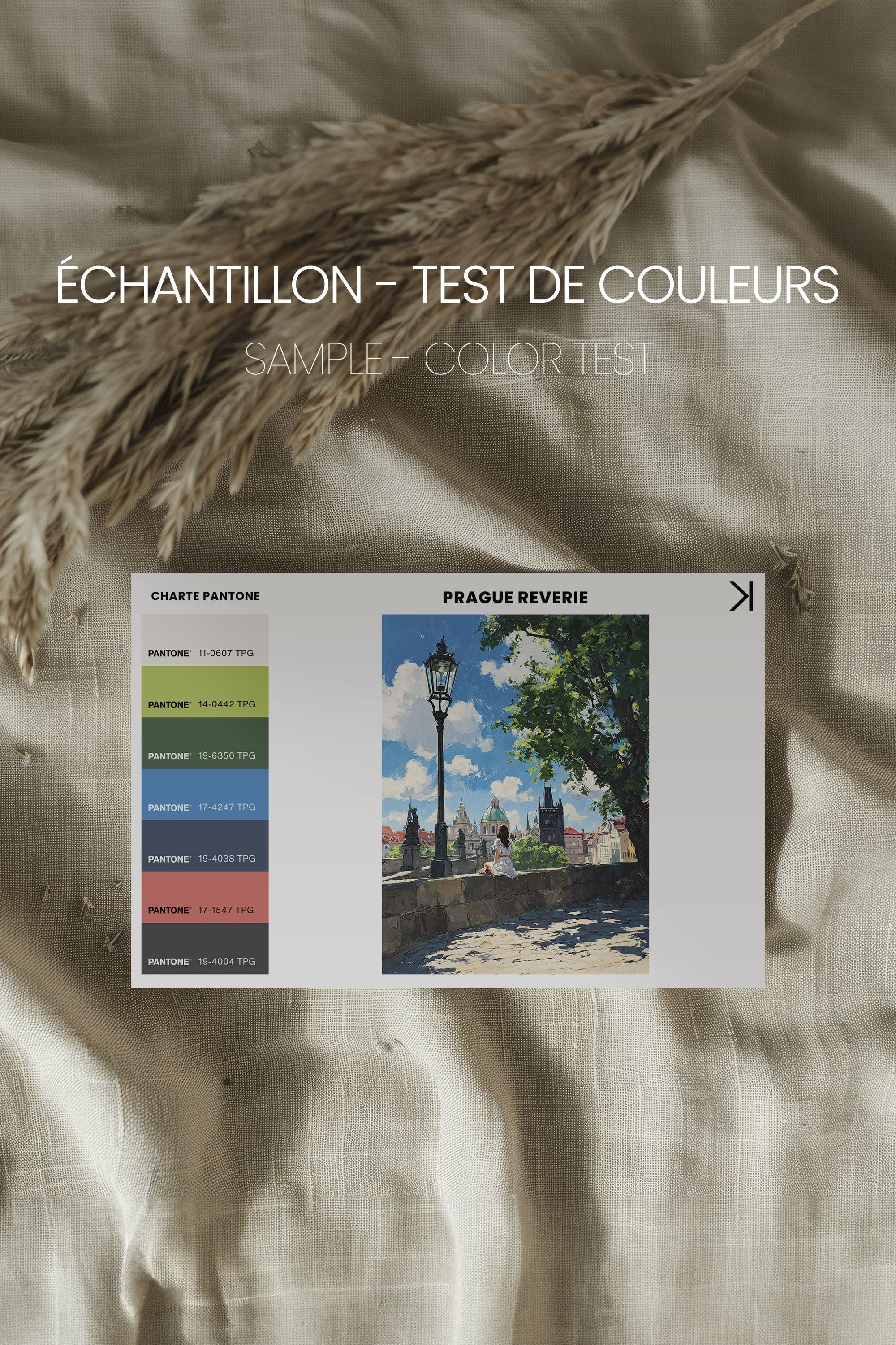 OLEKA CANVAS - PRAGUE REVERIE, Oeuvre sur toile étirée, encadré Brun Chêne