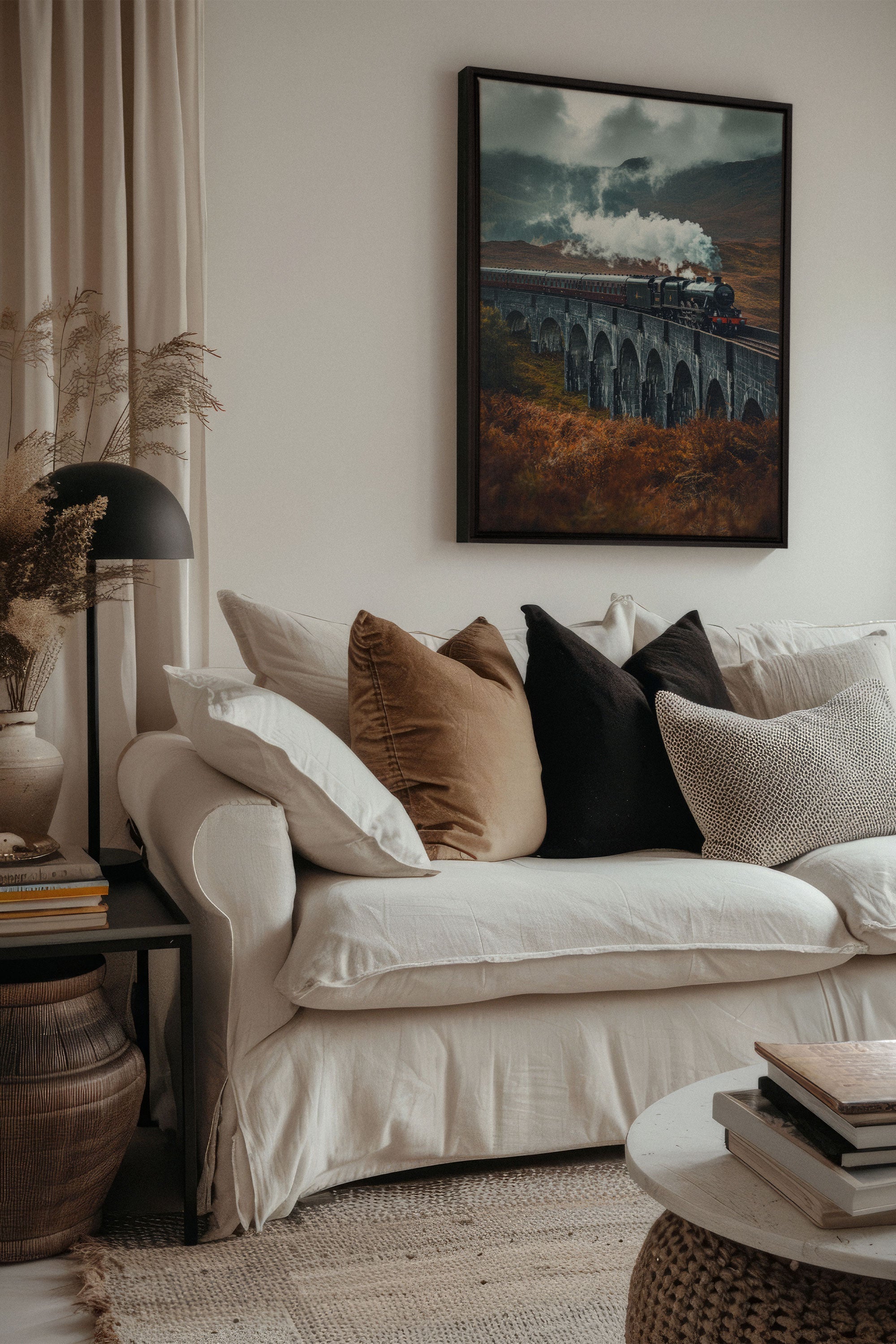 OLEKA CANVAS - BRIDGE OF MIST, Oeuvre sur toile étirée, encadré Noir