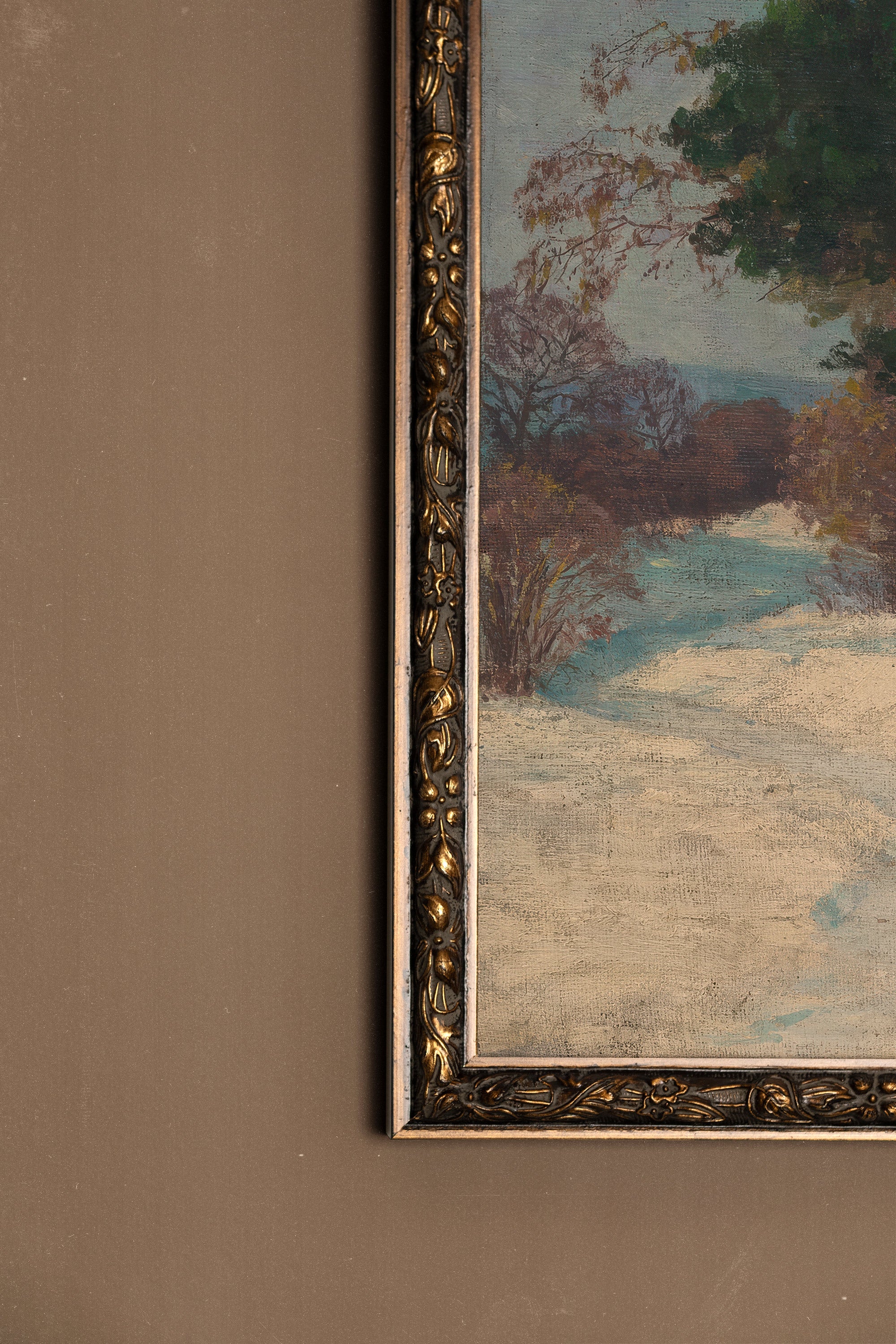 WHISPER OF PINES, Work on canvas, framed Vintage Bronze